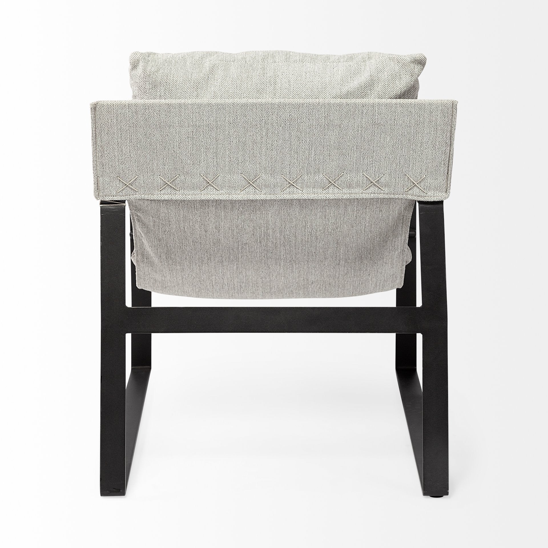 Ash Gray and Black Metal Sling Chair By Homeroots - Image 5