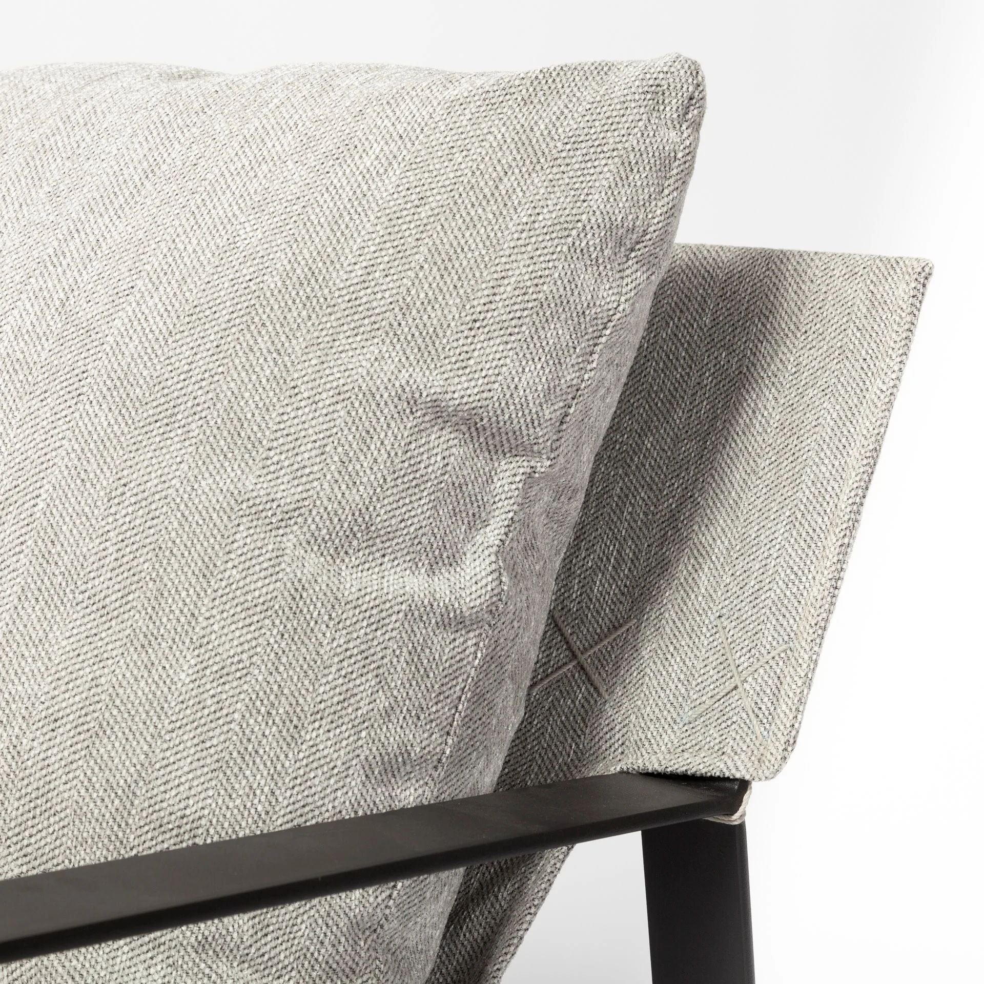 Ash Gray and Black Metal Sling Chair By Homeroots - Image 7