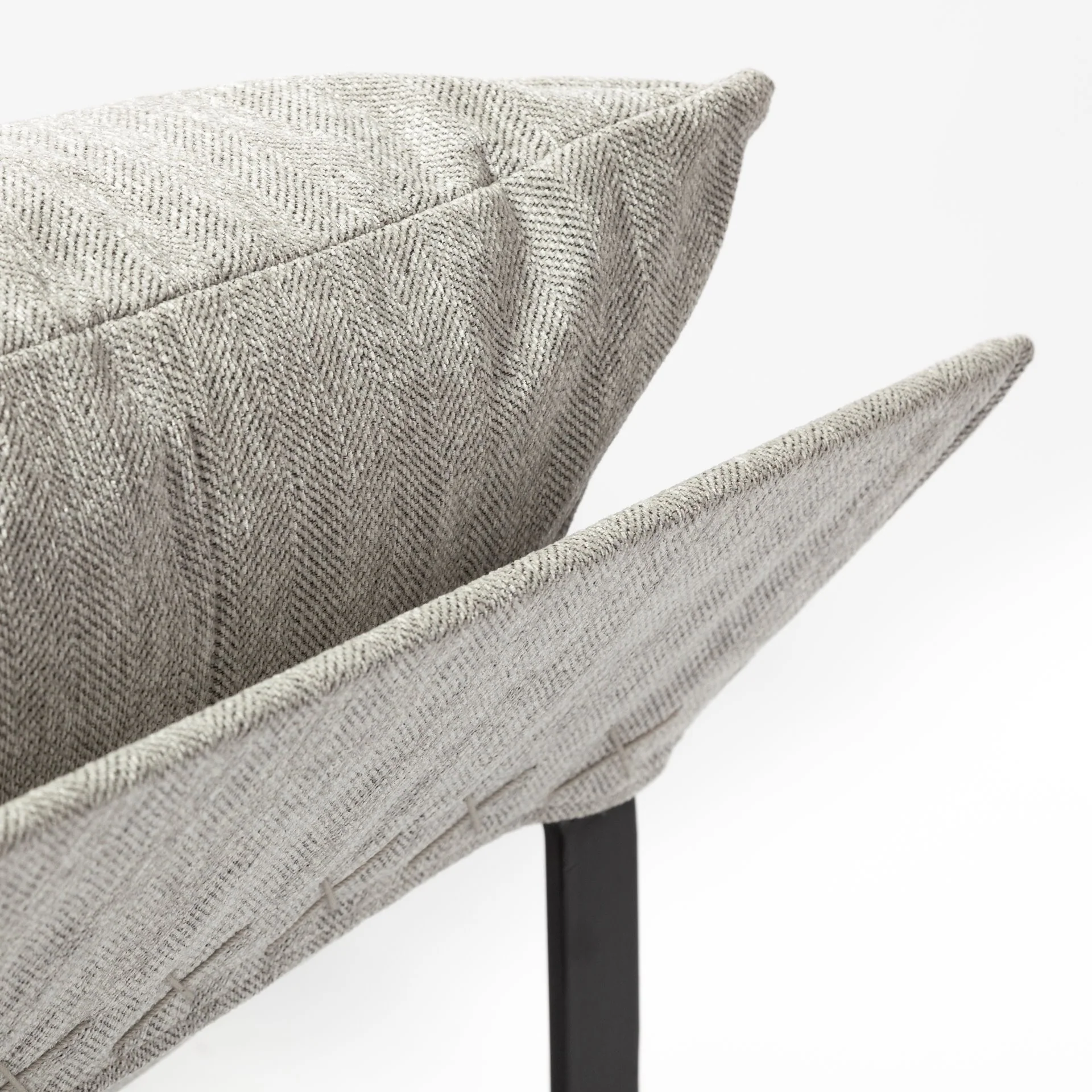 Ash Gray and Black Metal Sling Chair By Homeroots - Image 8