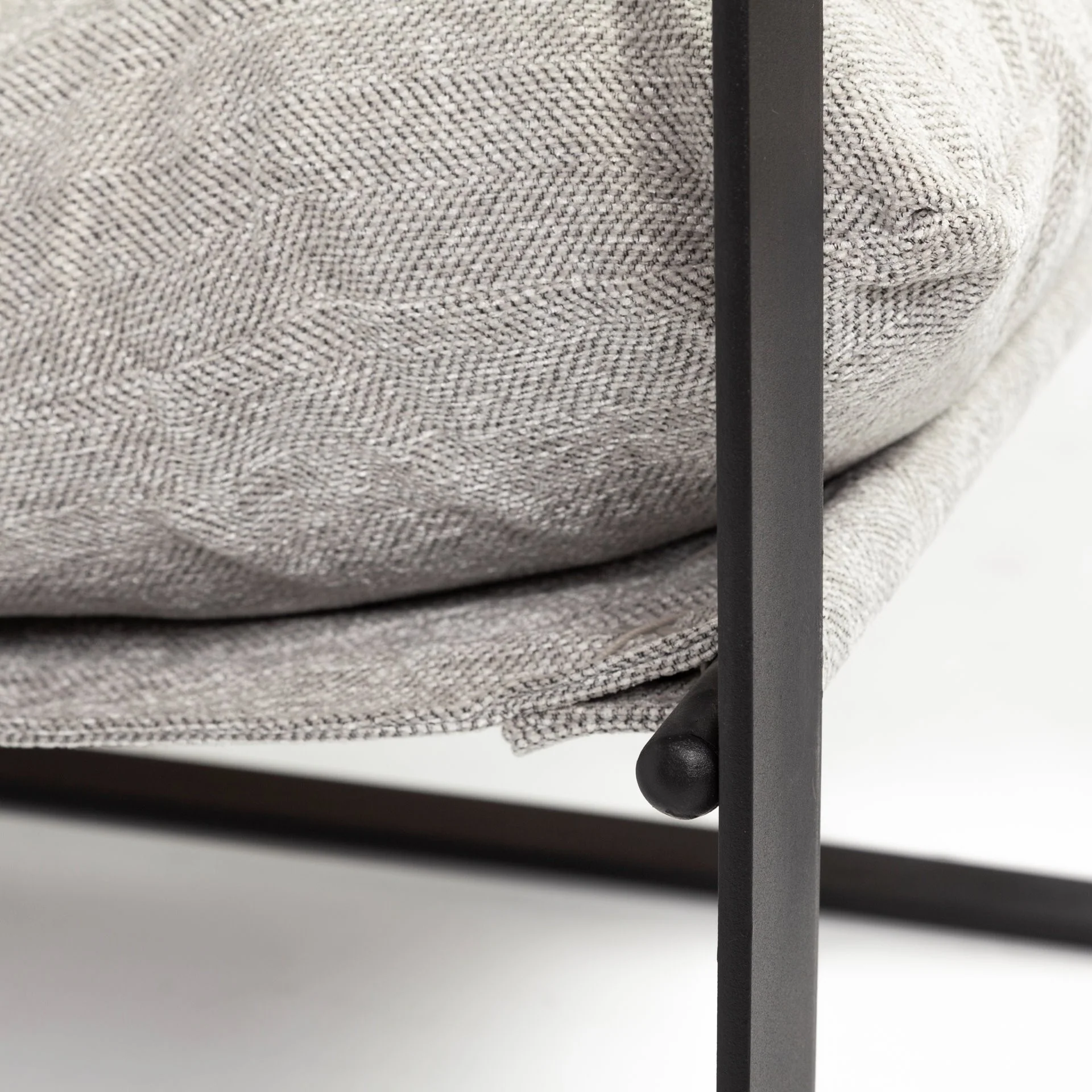 Ash Gray and Black Metal Sling Chair By Homeroots - Image 9