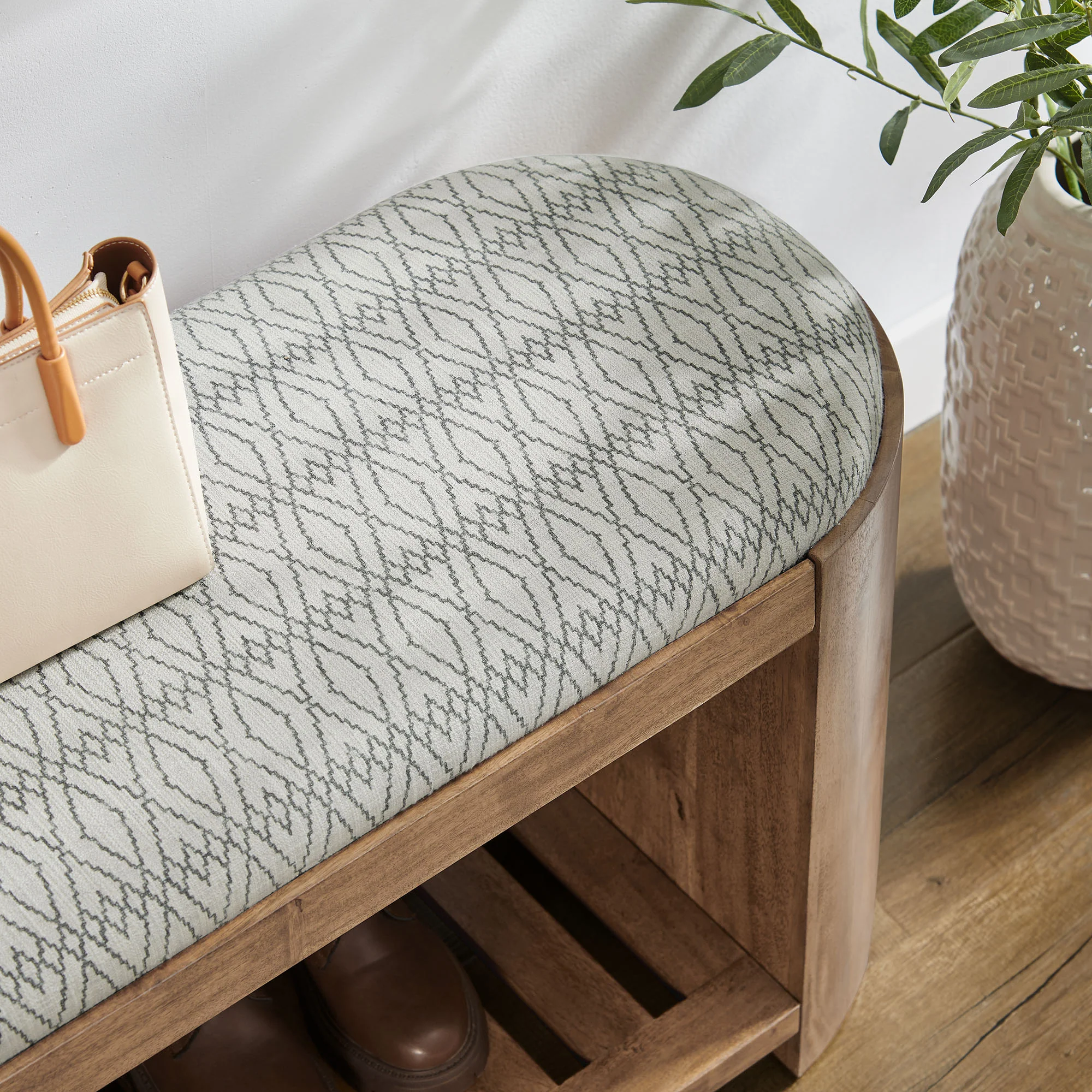 Ashby 45" Geometric Upholstered Bench by Modway - Image 6