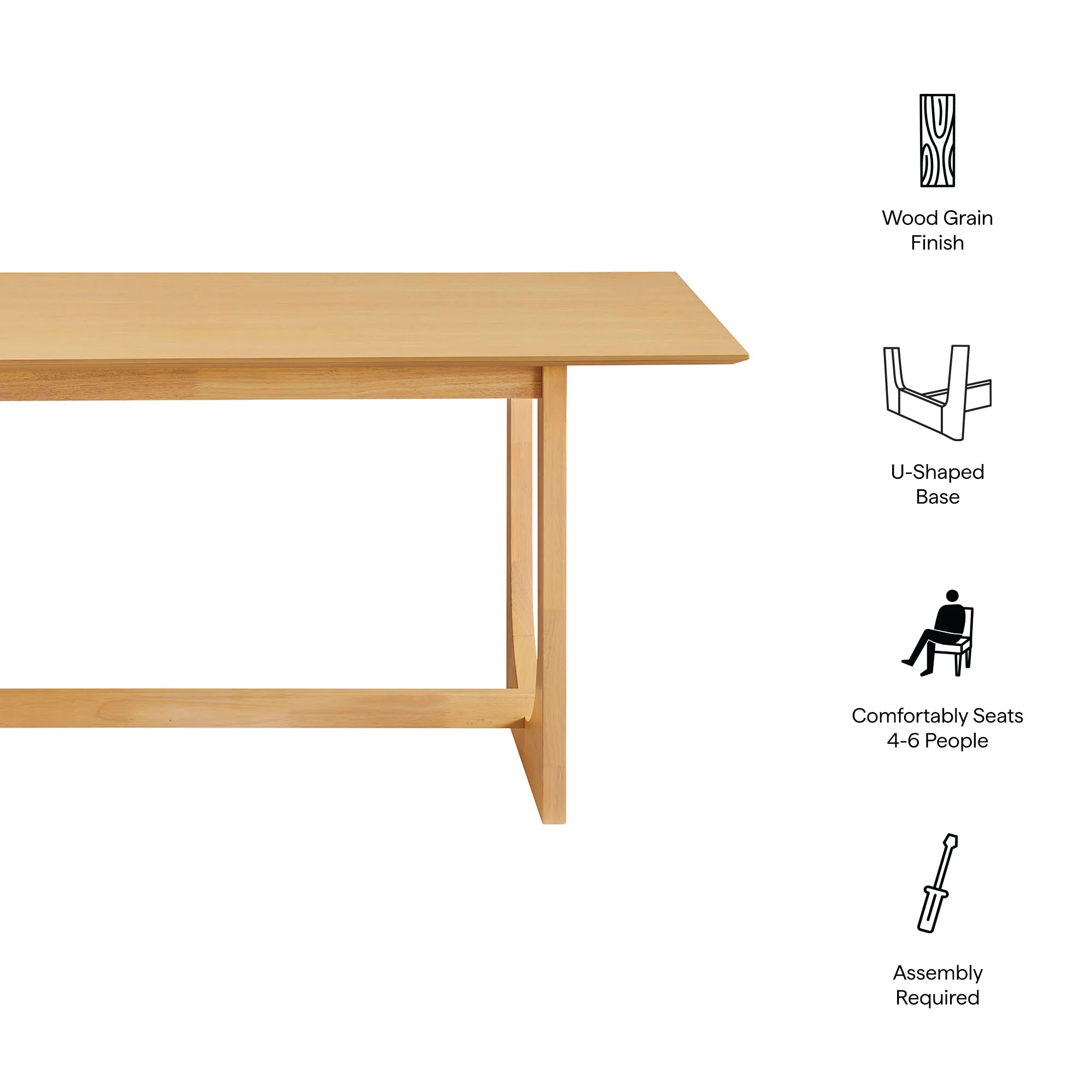 Ashcroft 69" Rectangular Dining Table by Modway - Image 9