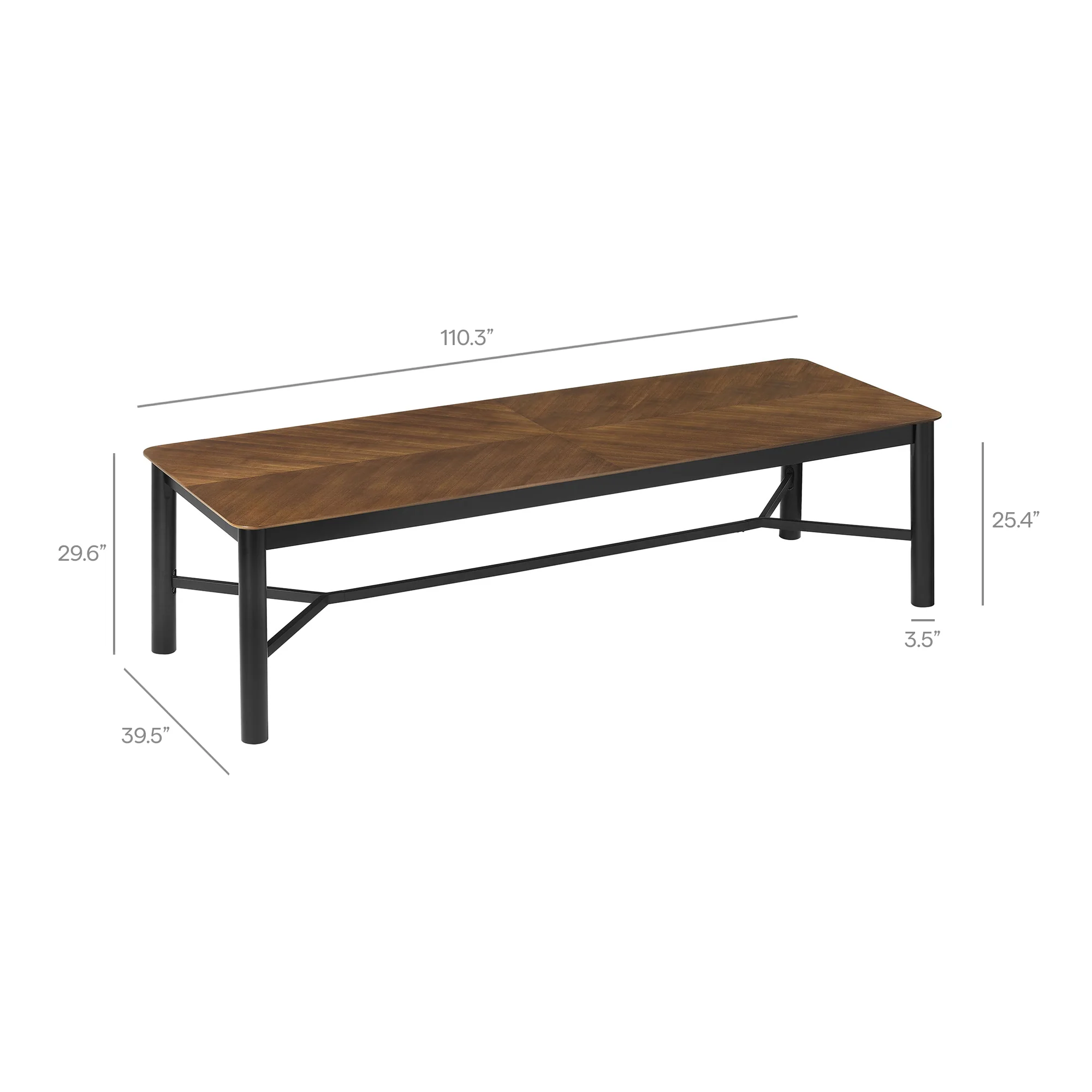 Ashlan 110" Rectangle Dining Table by Modway - Image 10