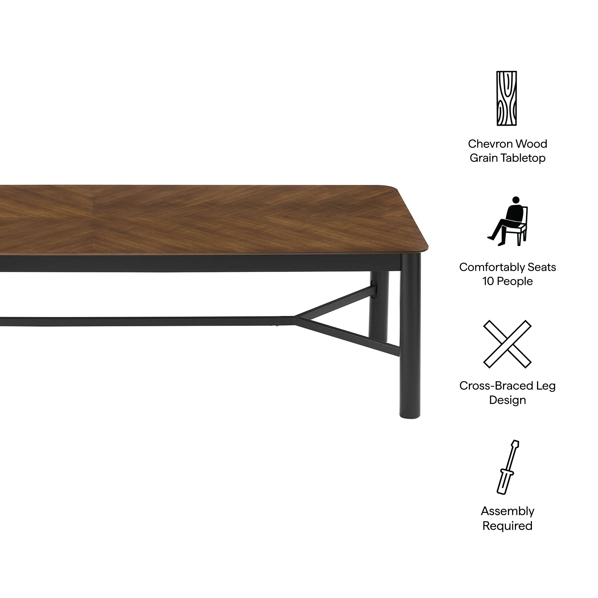 Ashlan 110" Rectangle Dining Table by Modway - Image 9