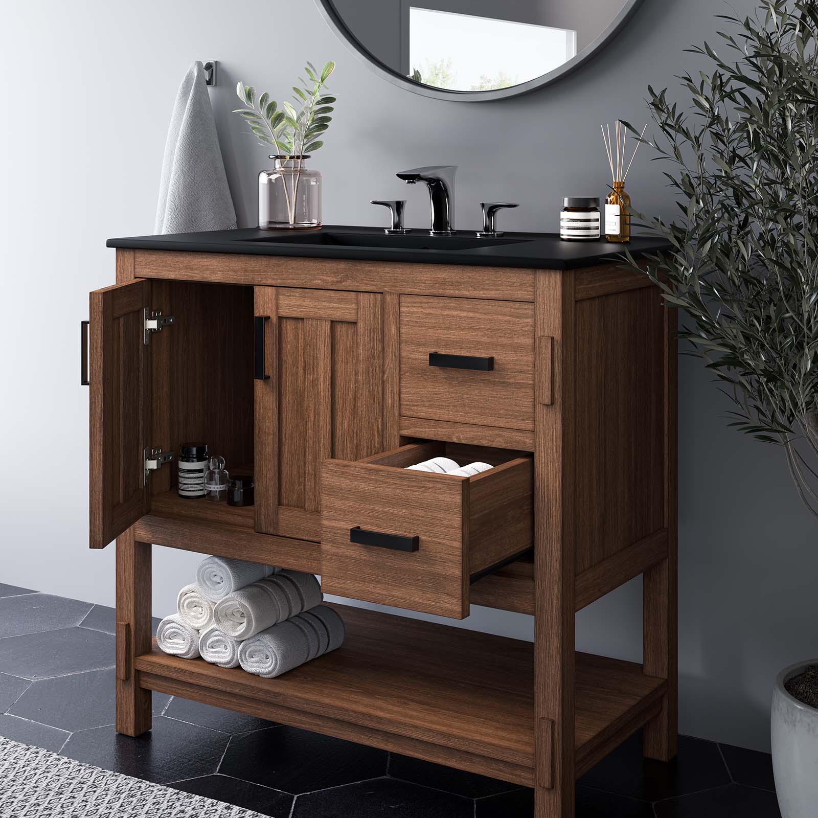 Ashlyn 36” Wood Bathroom Vanity Cabinet (Sink Basin Not Included) By Modway - EEI-6404 - Image 2