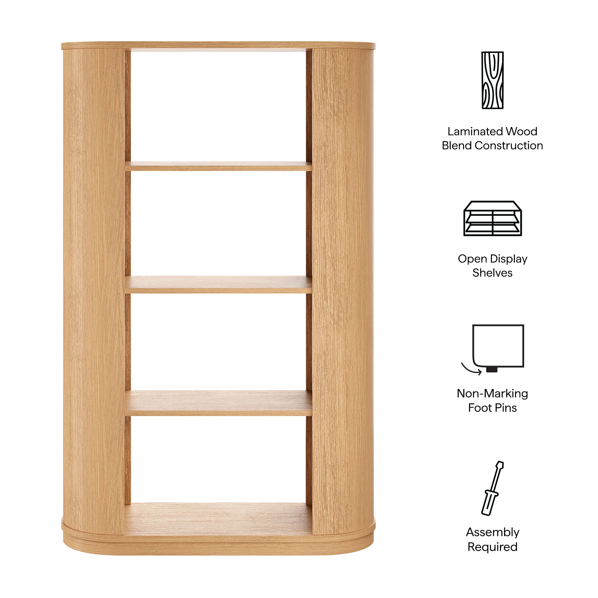 Aspect 74 Inch Curved 4 Tier Bookshelf by Modway - Image 7