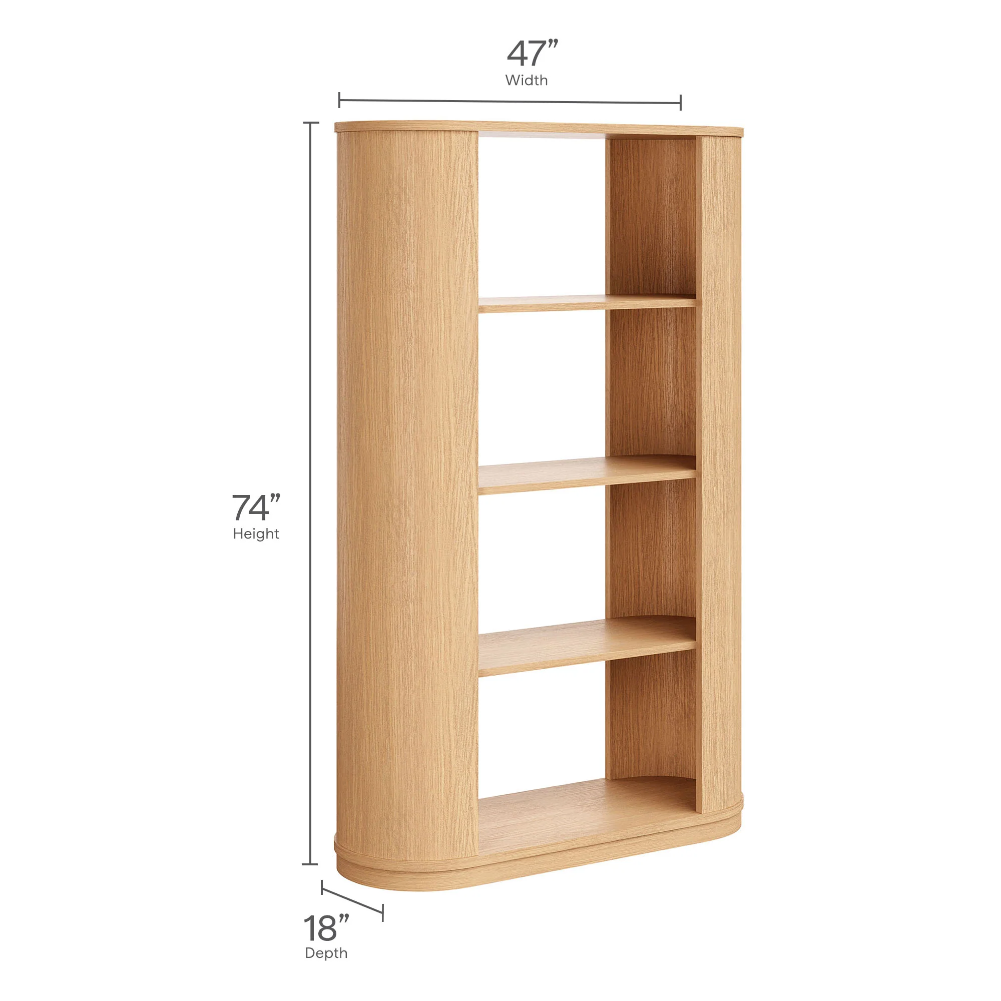 Aspect 74 Inch Curved 4 Tier Bookshelf by Modway - Image 8