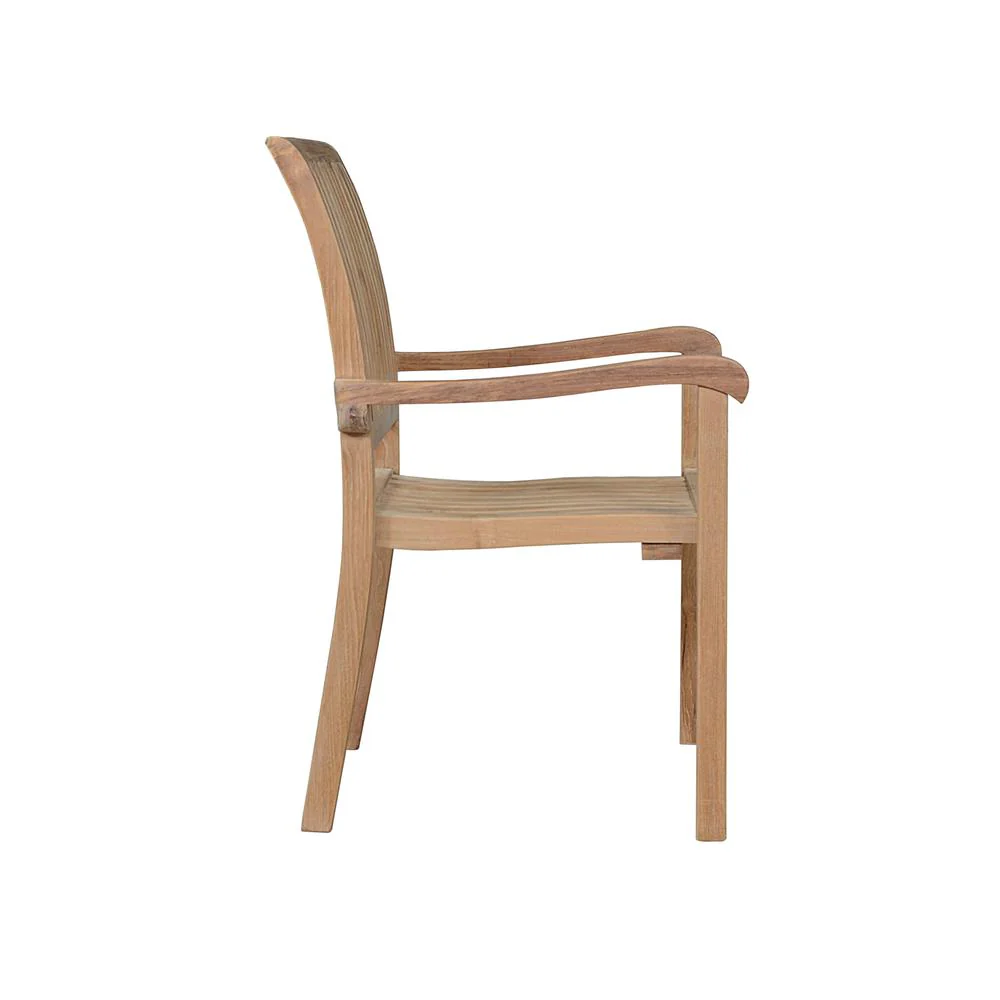 Aspen Stackable Armchair Fully Built & 4 Pcs In A Box By Anderson Teak - Image 2