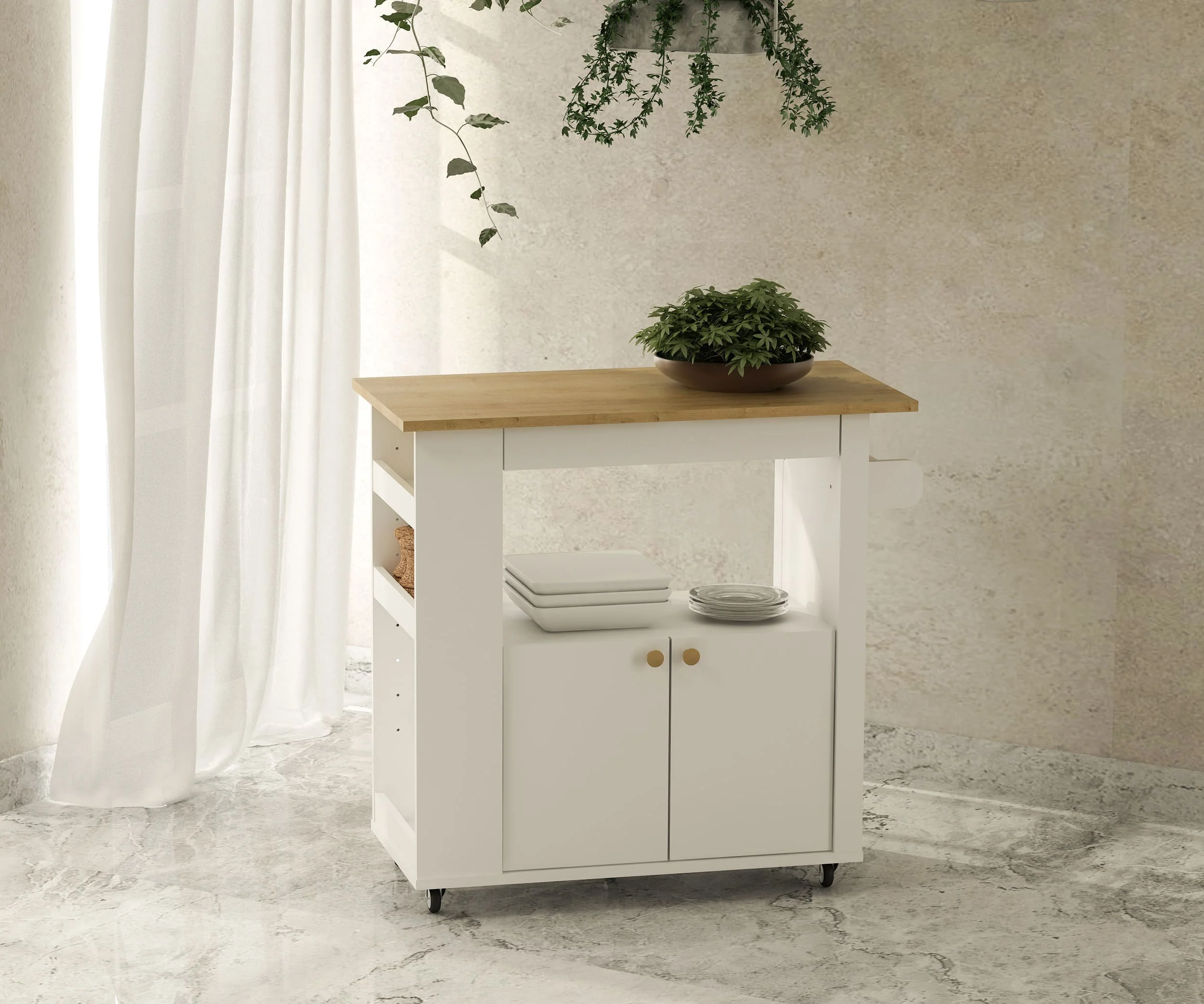 Aston 33.5" Kitchen Cart By Anderson Teak - Image 2