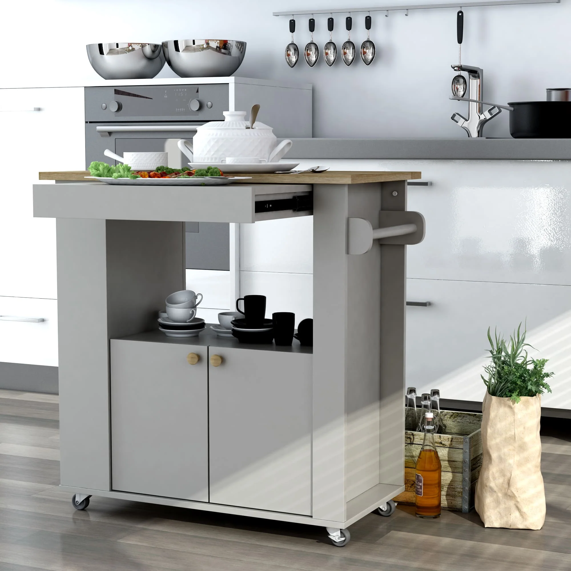 Astor 35" Kitchen Cart By Anderson Teak - Image 8