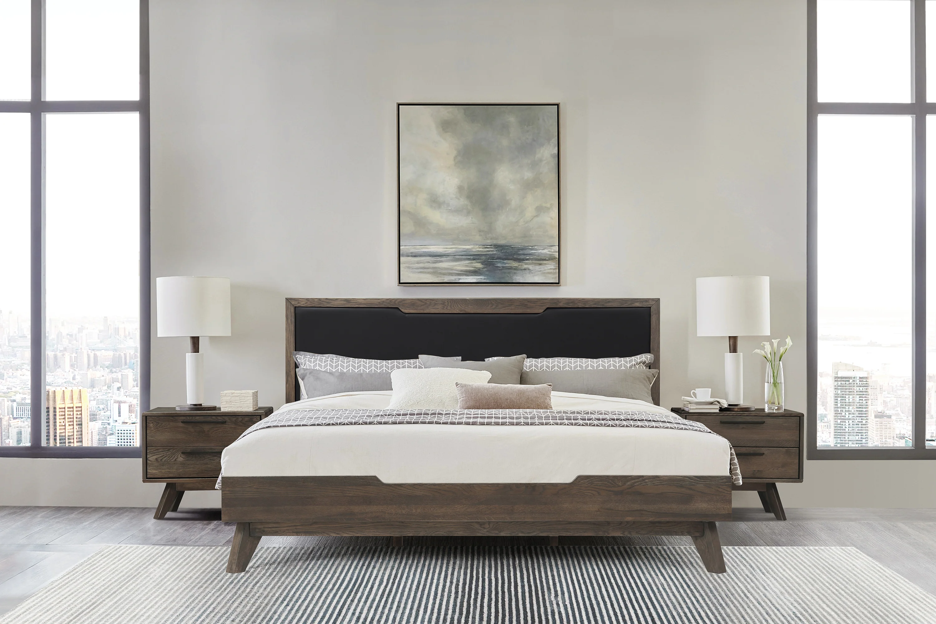 Astoria Oak 2 Drawer Nightstand By Armen Living - Image 3