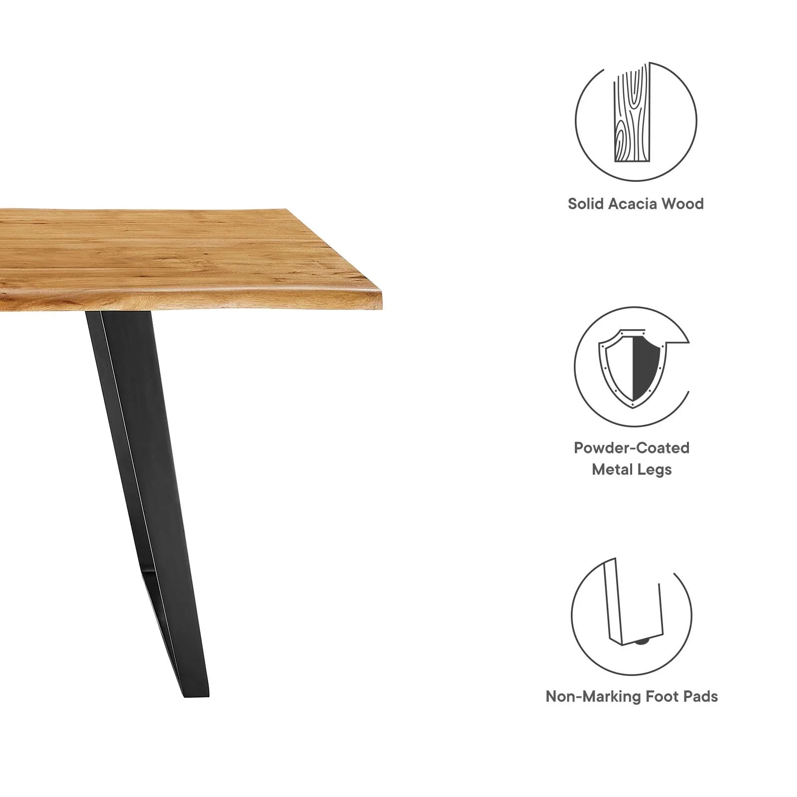 Astound 60" Live Edge Acacia Wood Dining Table By Modway - EEI-6067 - Image 23