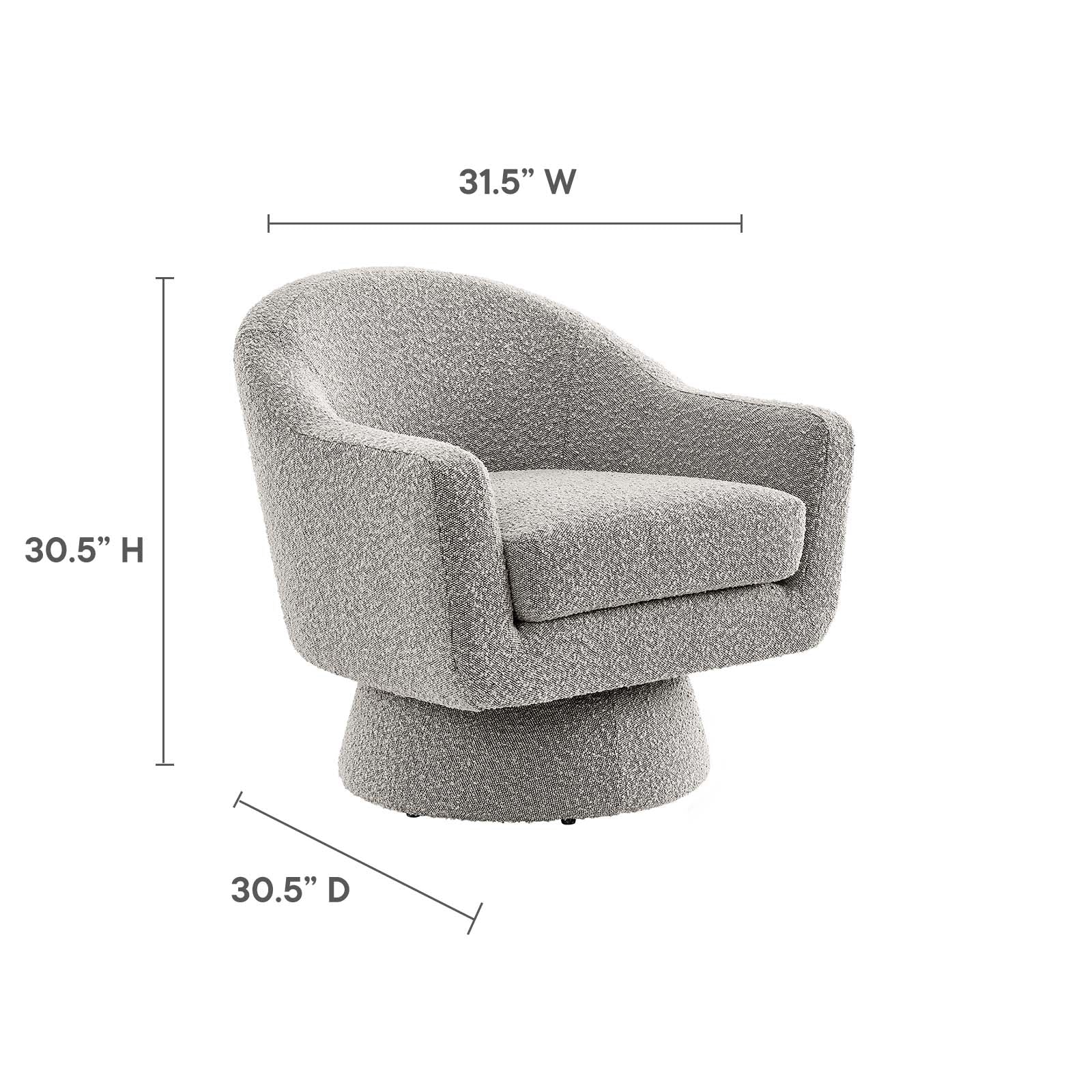 Astral Boucle Fabric Boucle Fabric Swivel Chair By Modway - EEI-6359 - Image 15