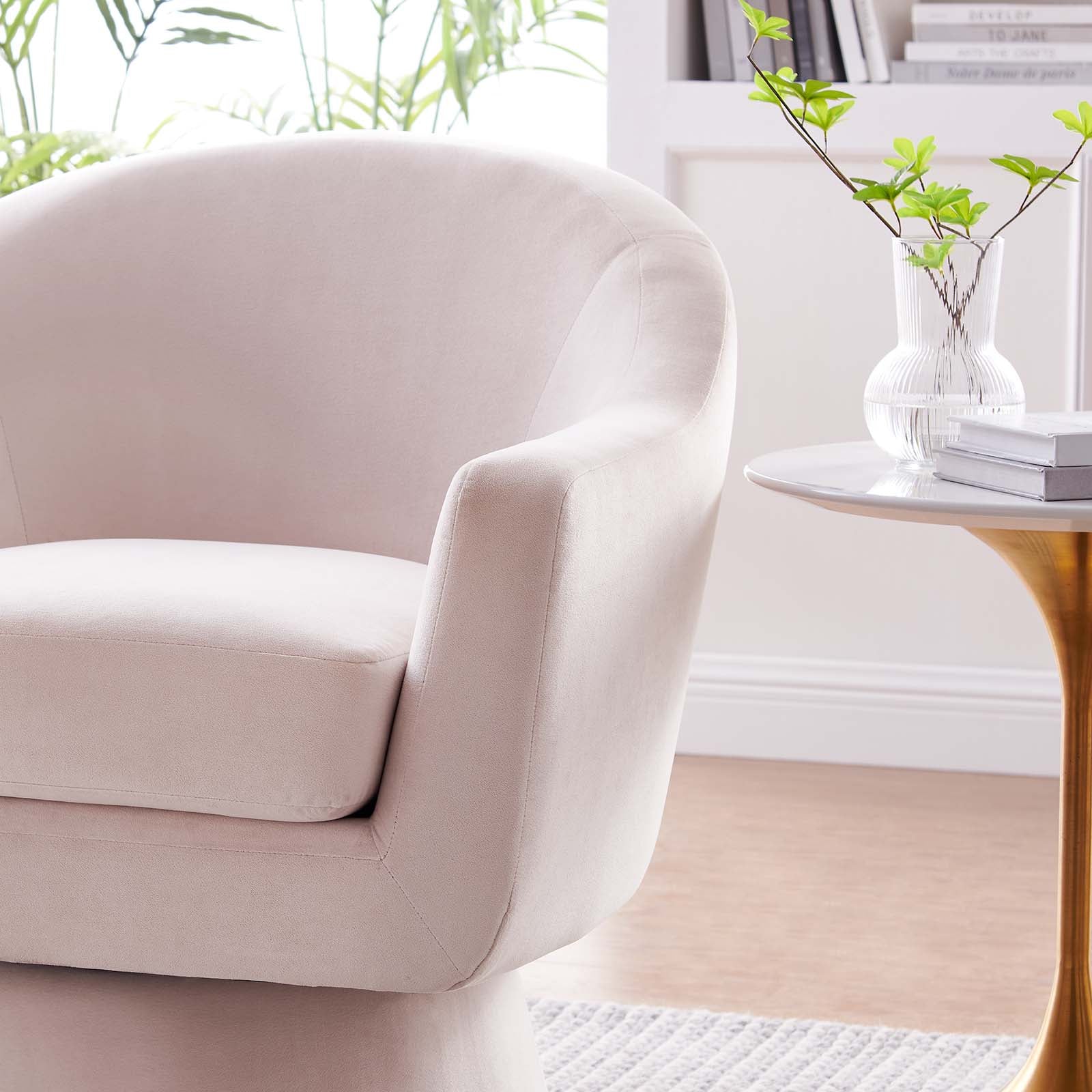 Astral Performance Velvet Fabric and Wood Swivel Chair By Modway - EEI-6360 - Image 24