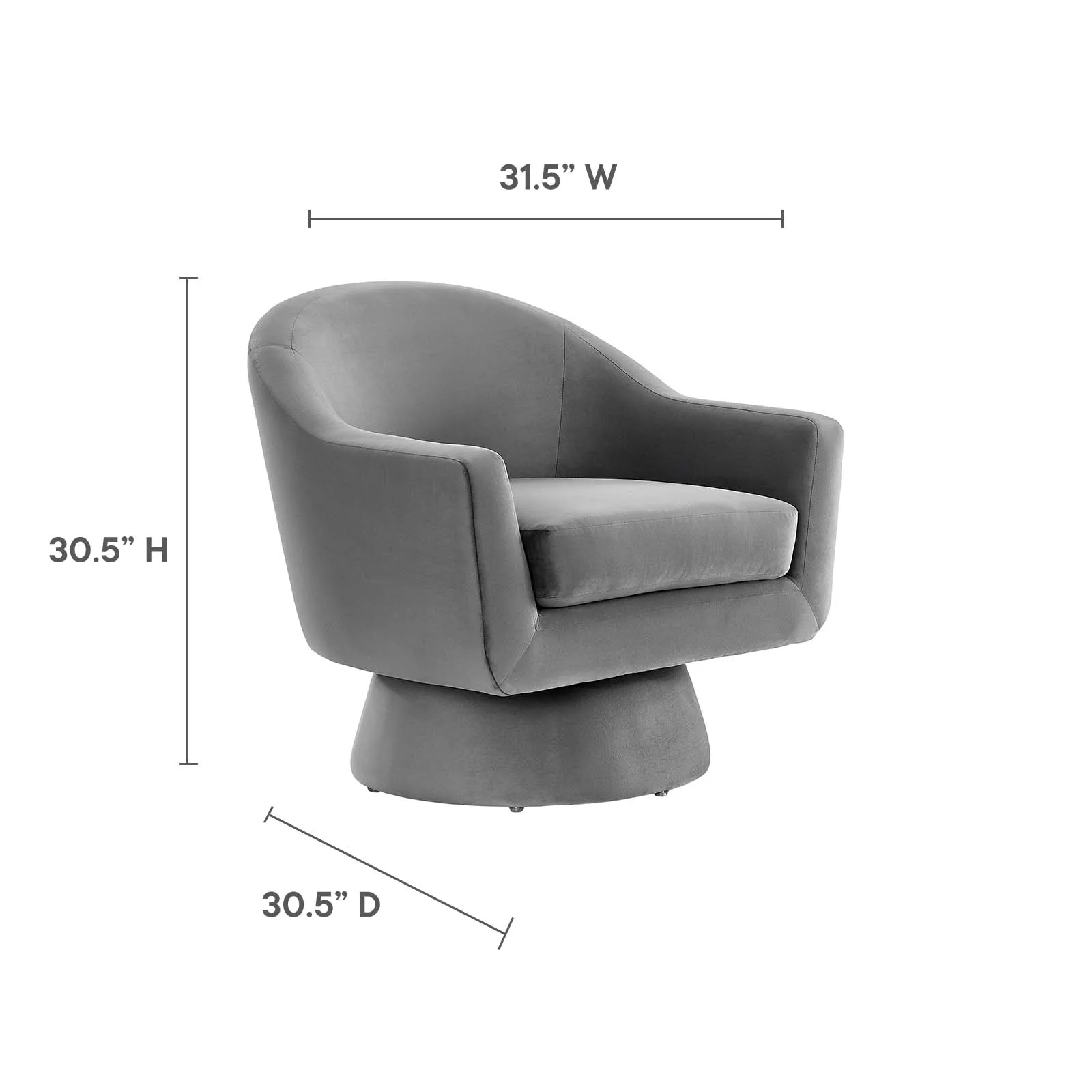 Astral Performance Velvet Fabric and Wood Swivel Chair By Modway - EEI-6360 - Image 8