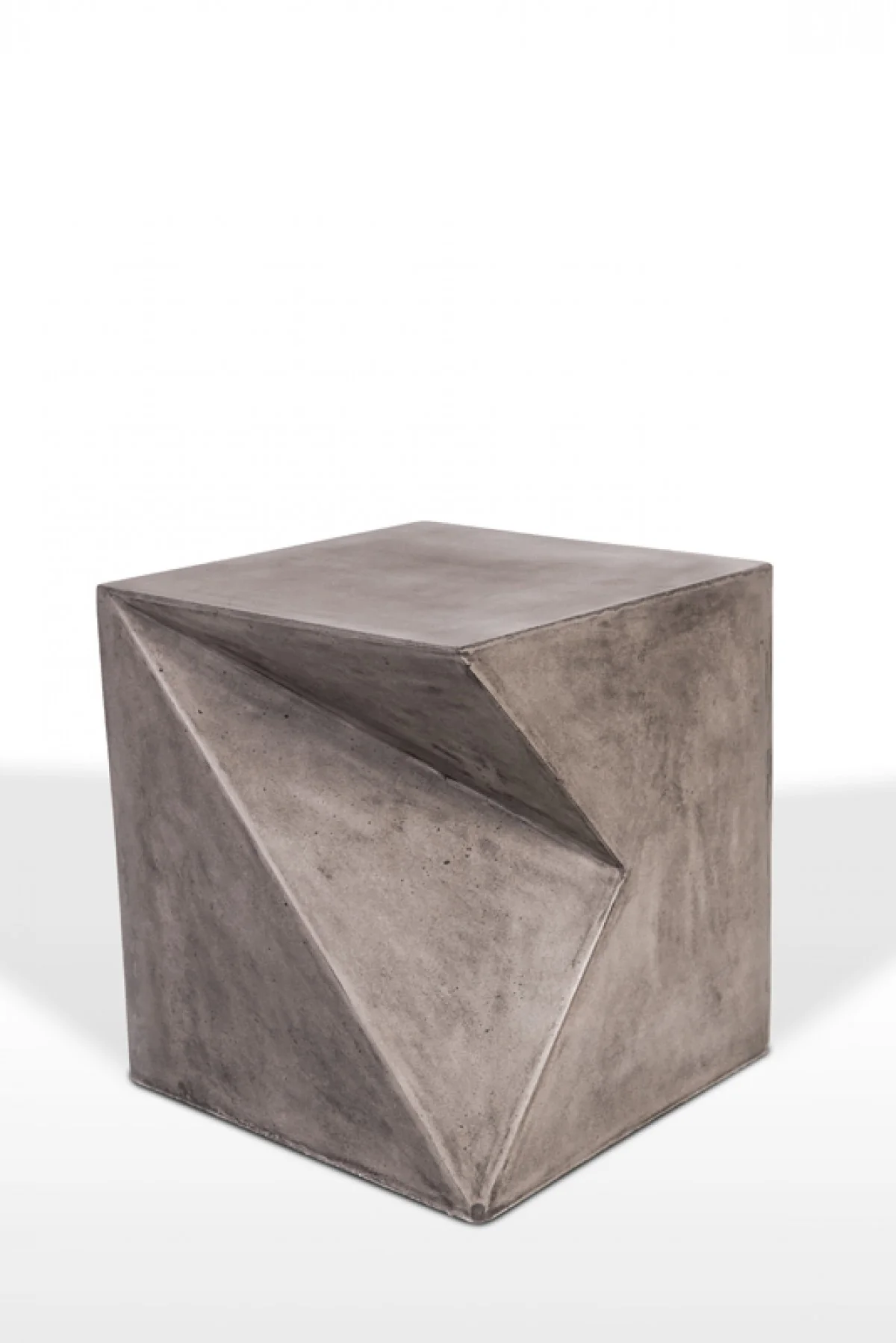 Asymmetric Dark Gray Concrete Cubed Stool By Homeroots - Image 2