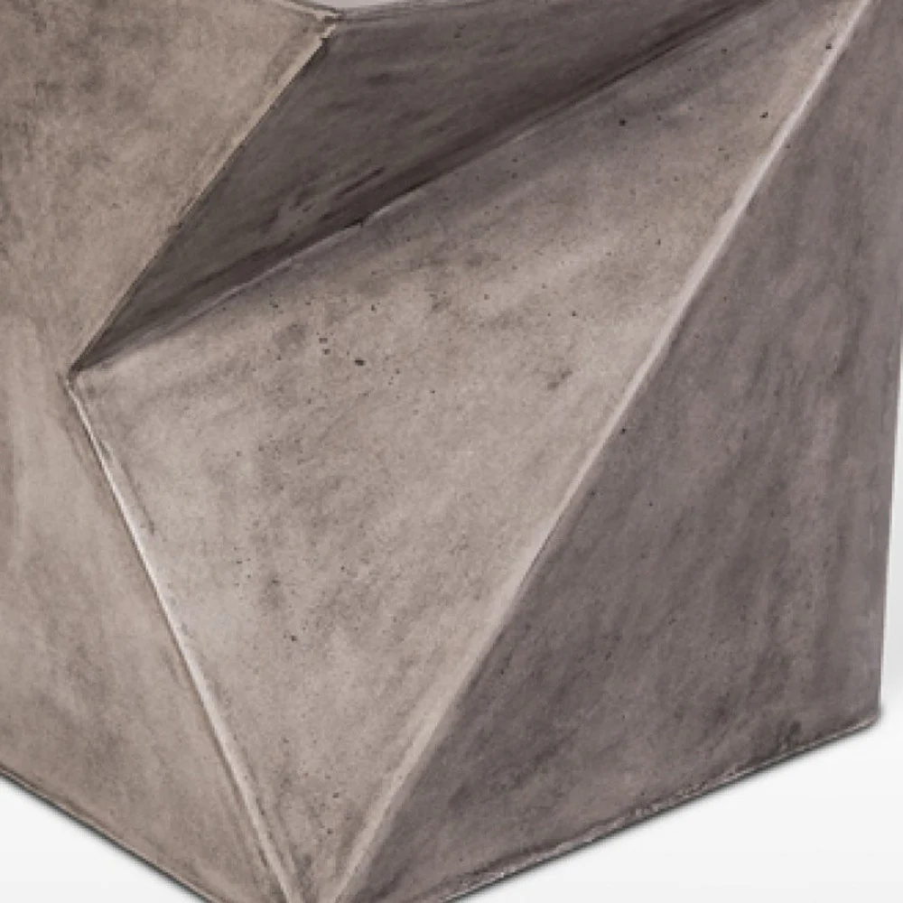 Asymmetric Dark Gray Concrete Cubed Stool By Homeroots - Image 4
