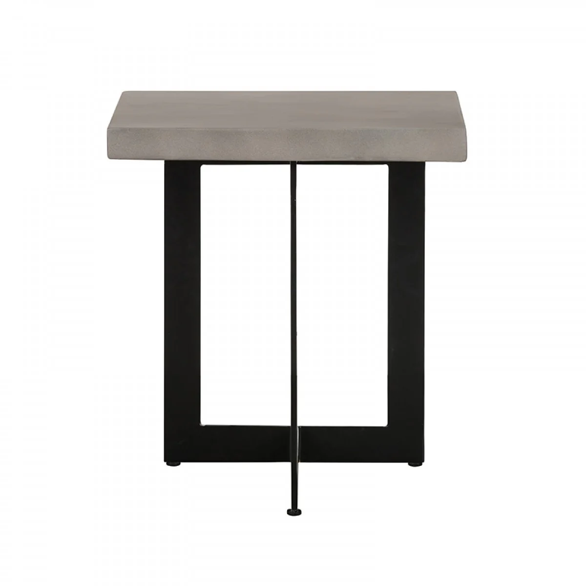 Asymmetric Metal And Concrete End Table By Homeroots - Image 3