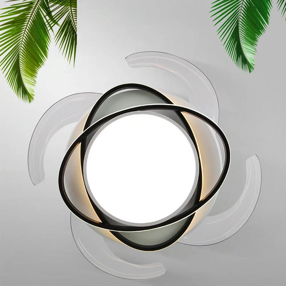 Asymmetric White Ceiling Lamp And Fan By Homeroots - Image 5