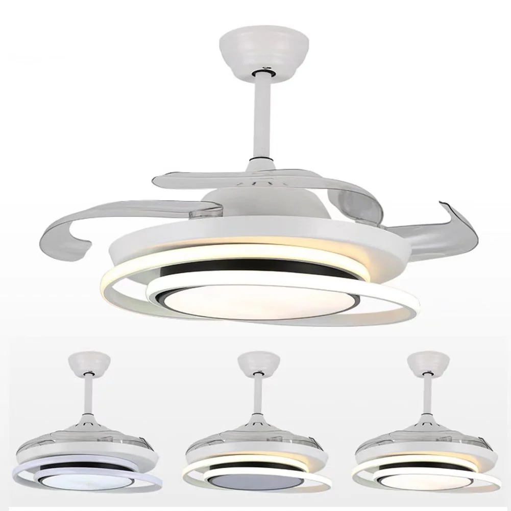 Asymmetric White Ceiling Lamp And Fan By Homeroots - Image 6