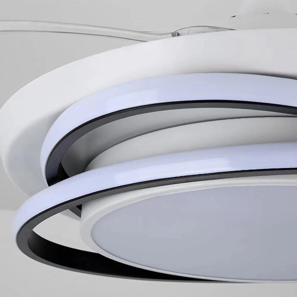 Asymmetric White Ceiling Lamp And Fan By Homeroots - Image 7