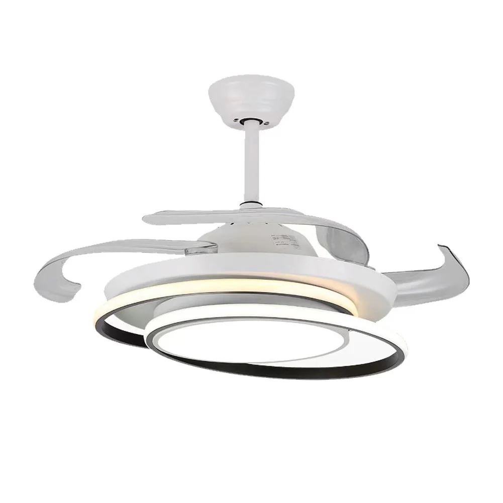 Asymmetric White Ceiling Lamp And Fan By Homeroots - Image 8