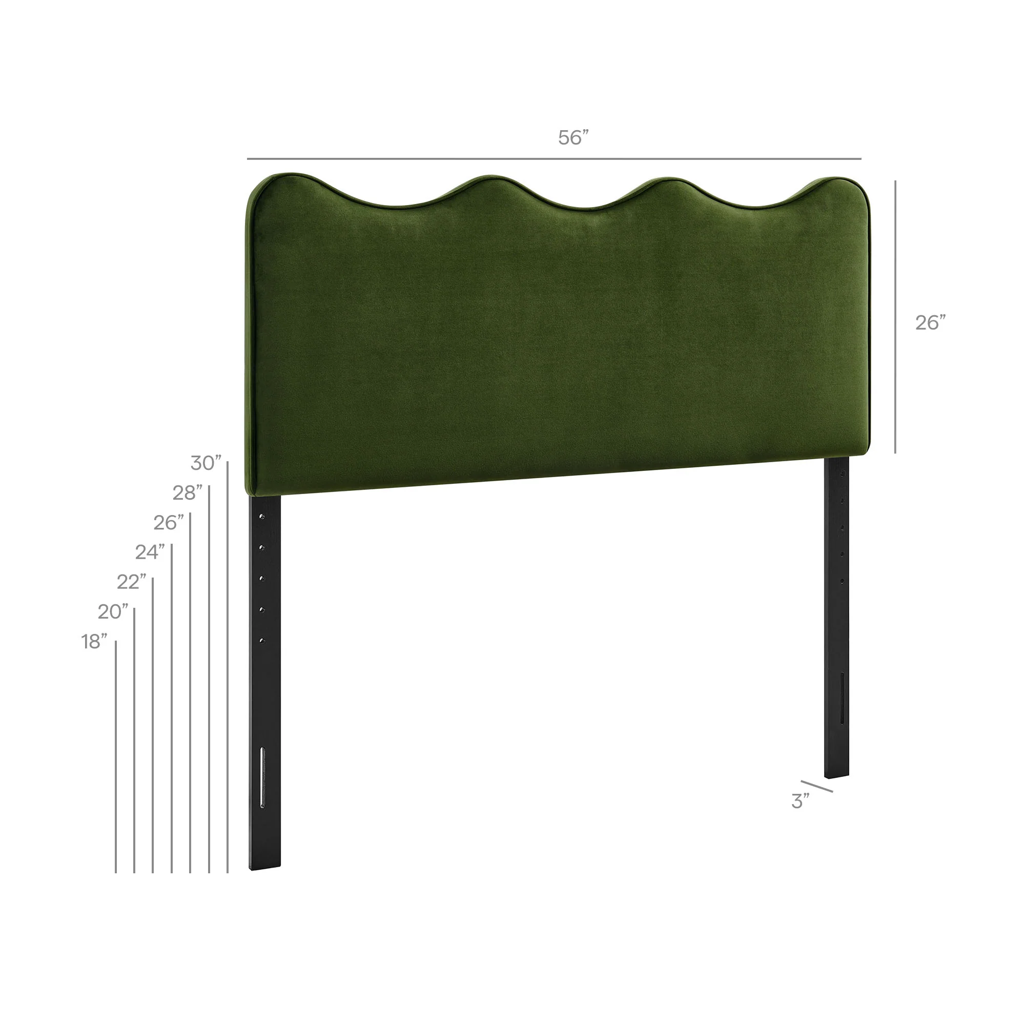 Athena Stain-Resistant Performance Velvet Full Size Headboard by Modway - Image 40