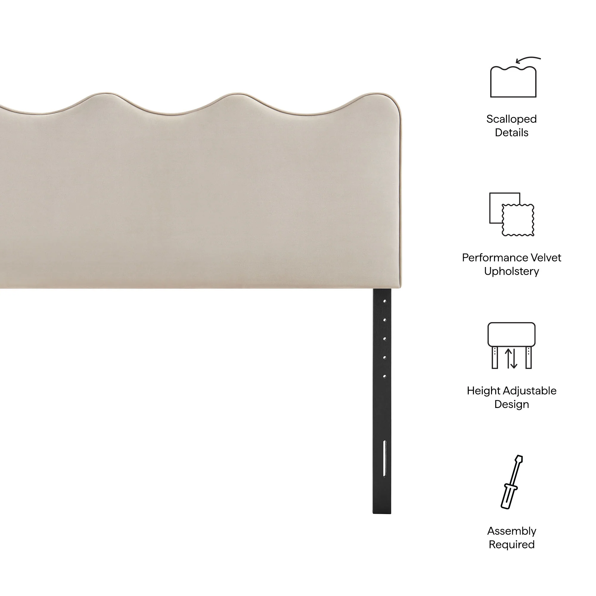 Athena Stain-Resistant Performance Velvet King Size Headboard by Modway - Image 15