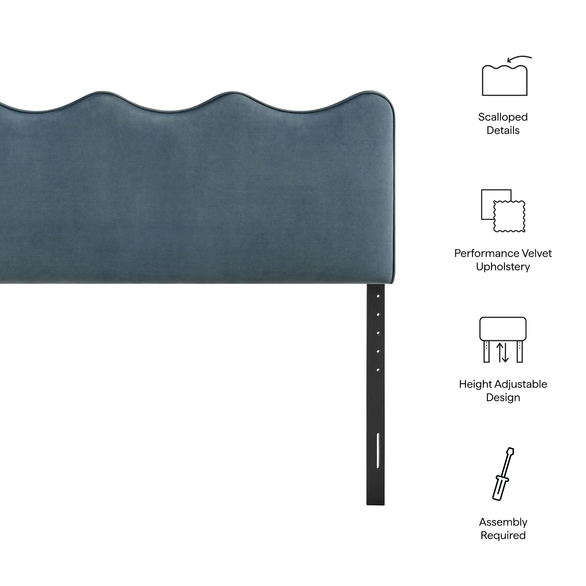 Athena Stain-Resistant Performance Velvet King Size Headboard by Modway - Image 23