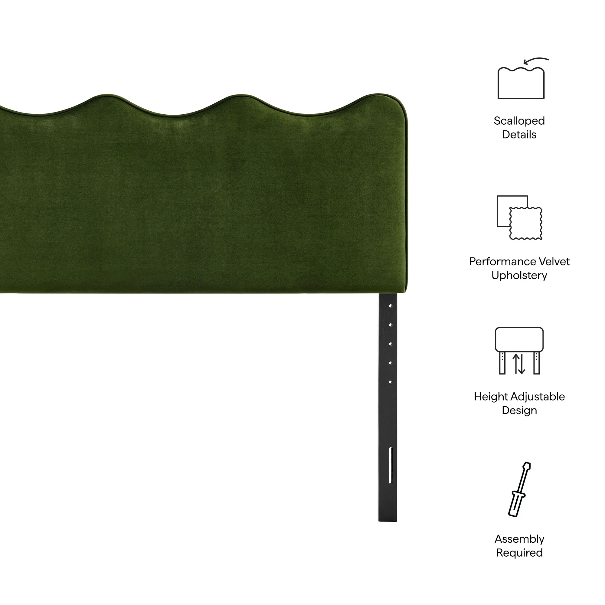Athena Stain-Resistant Performance Velvet King Size Headboard by Modway - Image 39