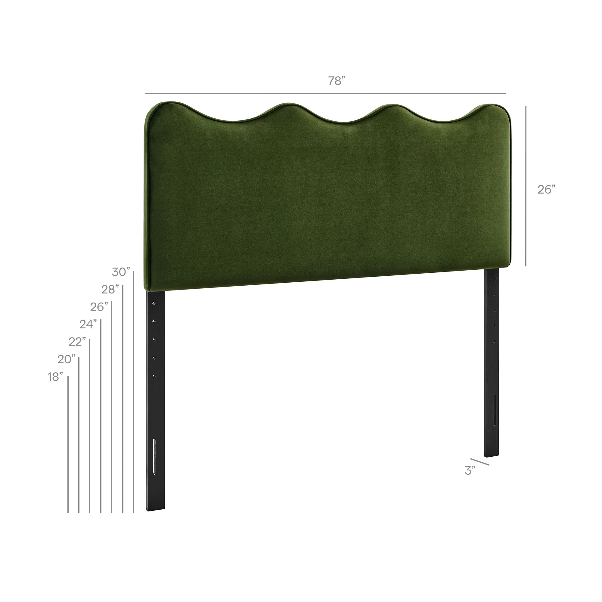 Athena Stain-Resistant Performance Velvet King Size Headboard by Modway - Image 40