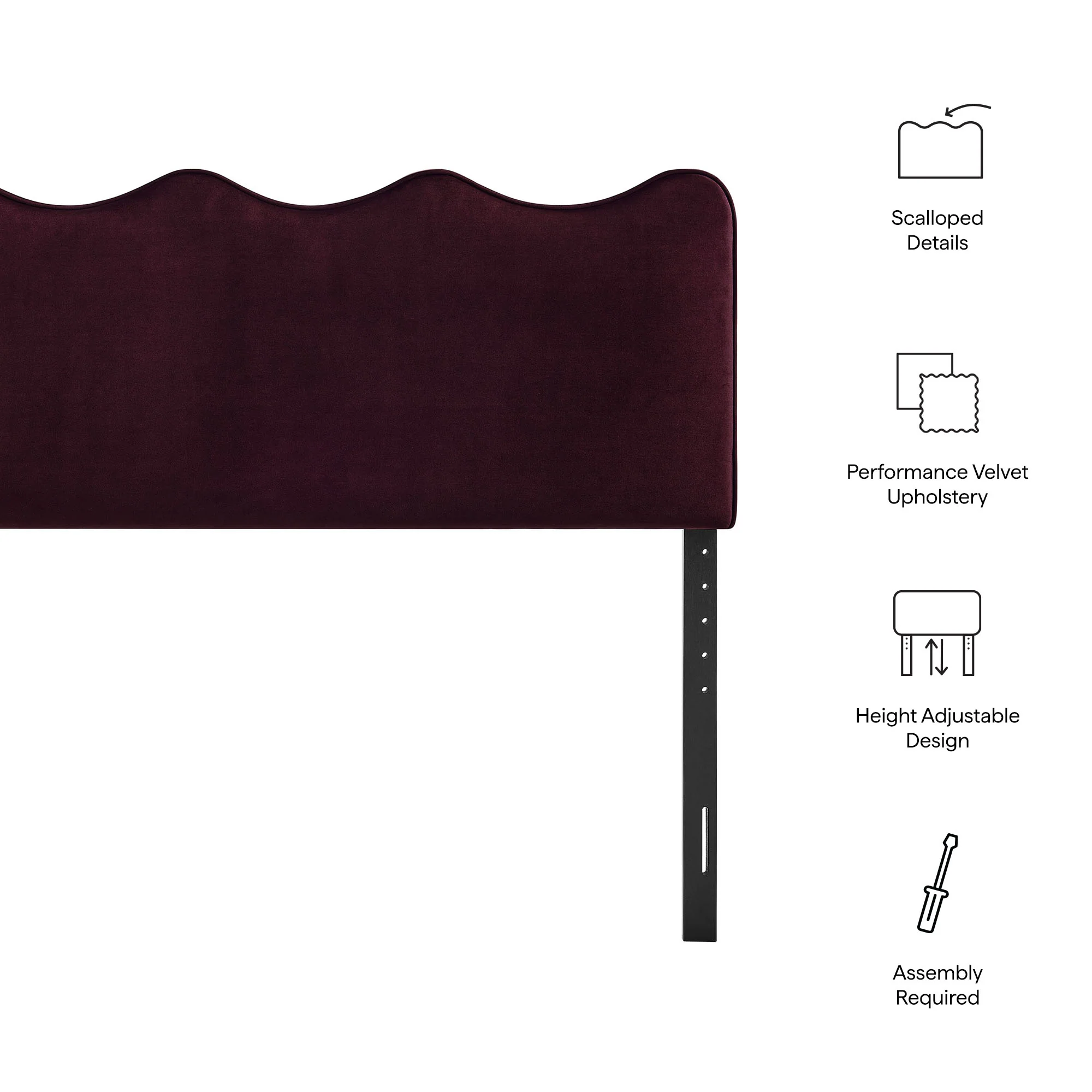 Athena Stain-Resistant Performance Velvet King Size Headboard by Modway - Image 47