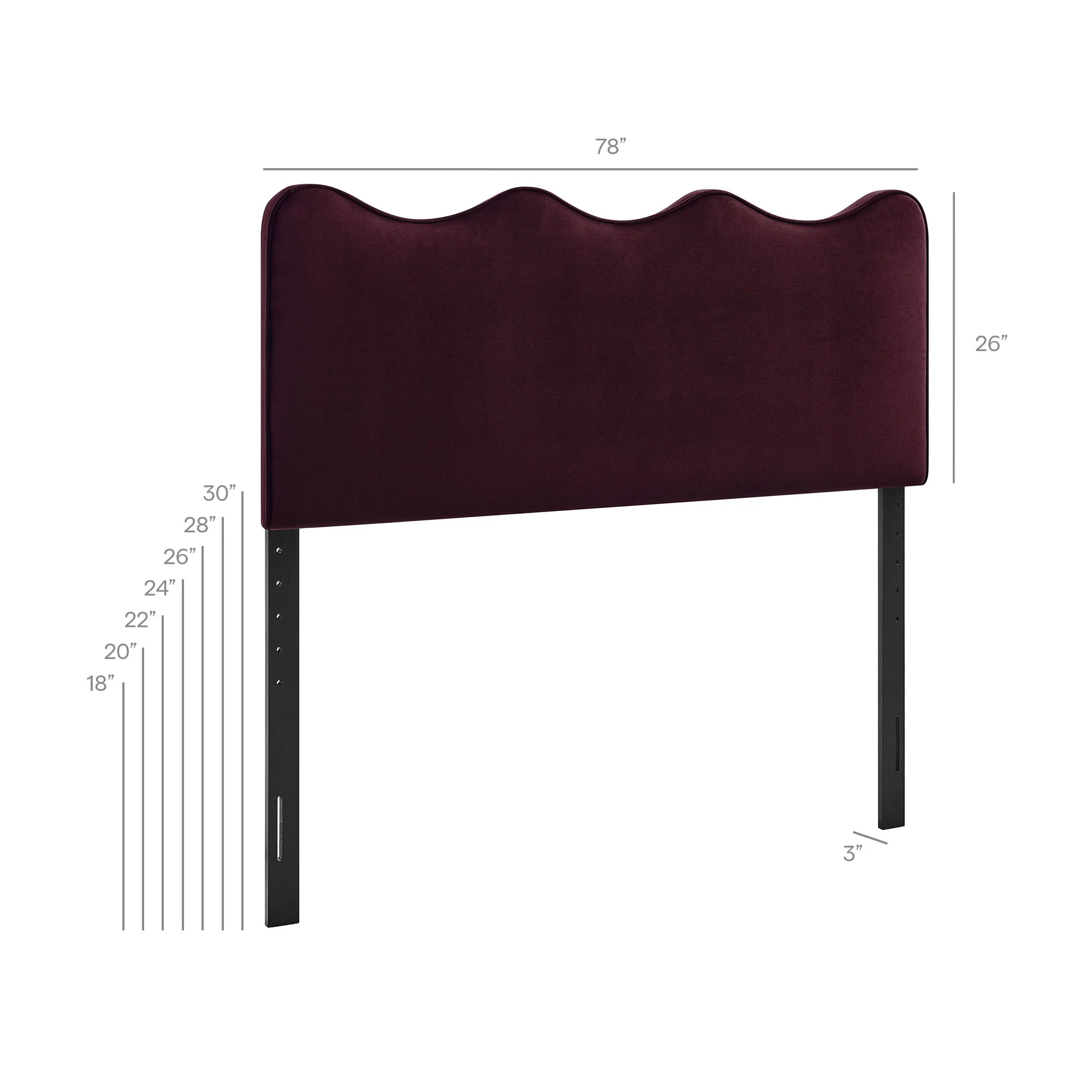 Athena Stain-Resistant Performance Velvet King Size Headboard by Modway - Image 48
