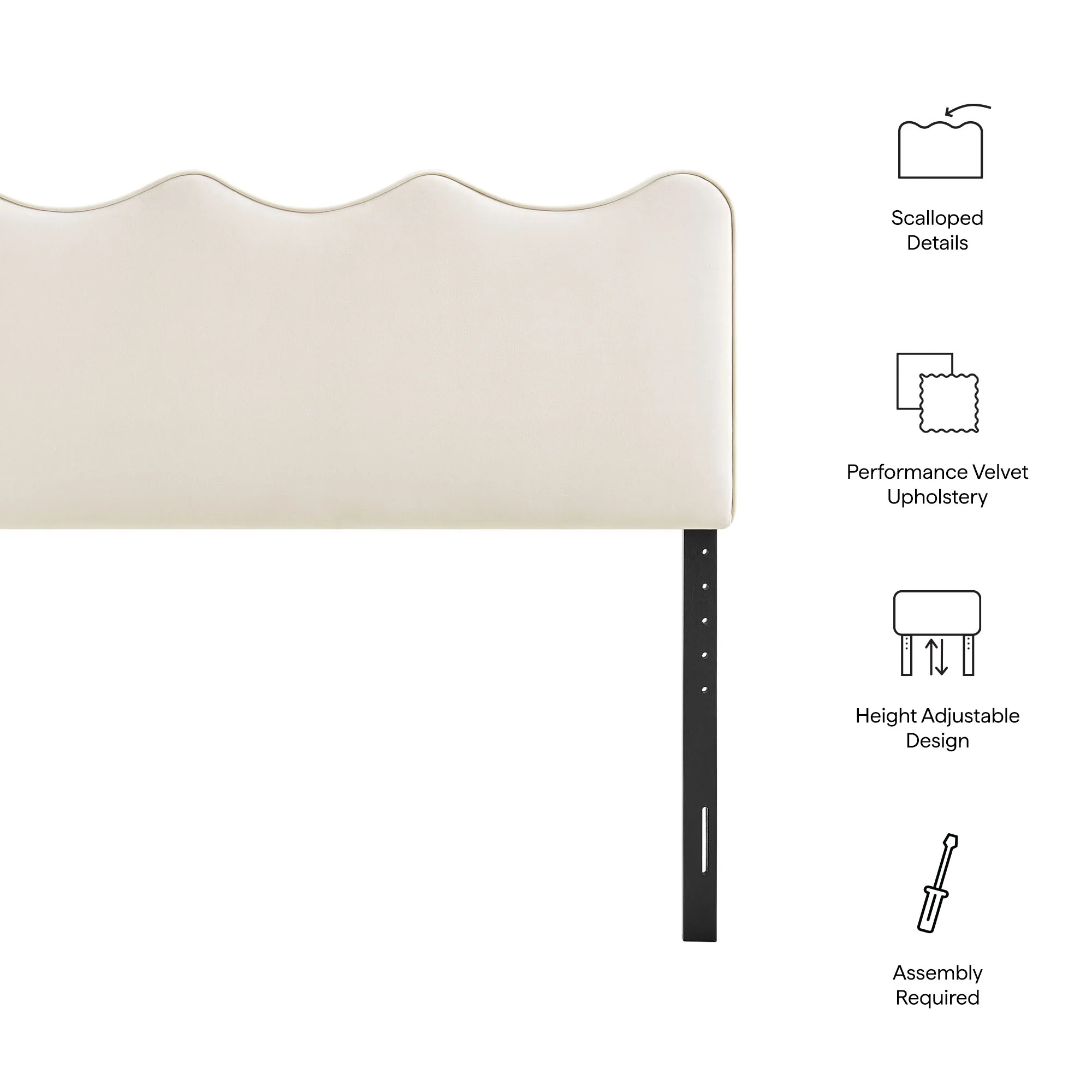Athena Stain-Resistant Performance Velvet King Size Headboard by Modway - Image 7