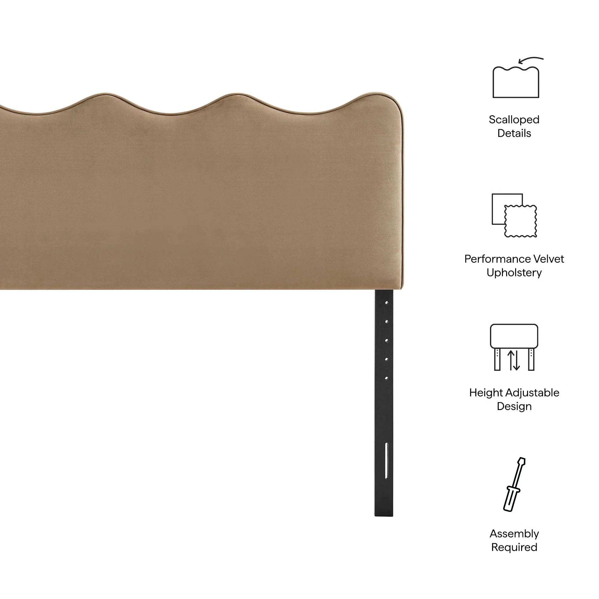 Athena Stain-Resistant Performance Velvet Queen Size Headboard by Modway - Image 63