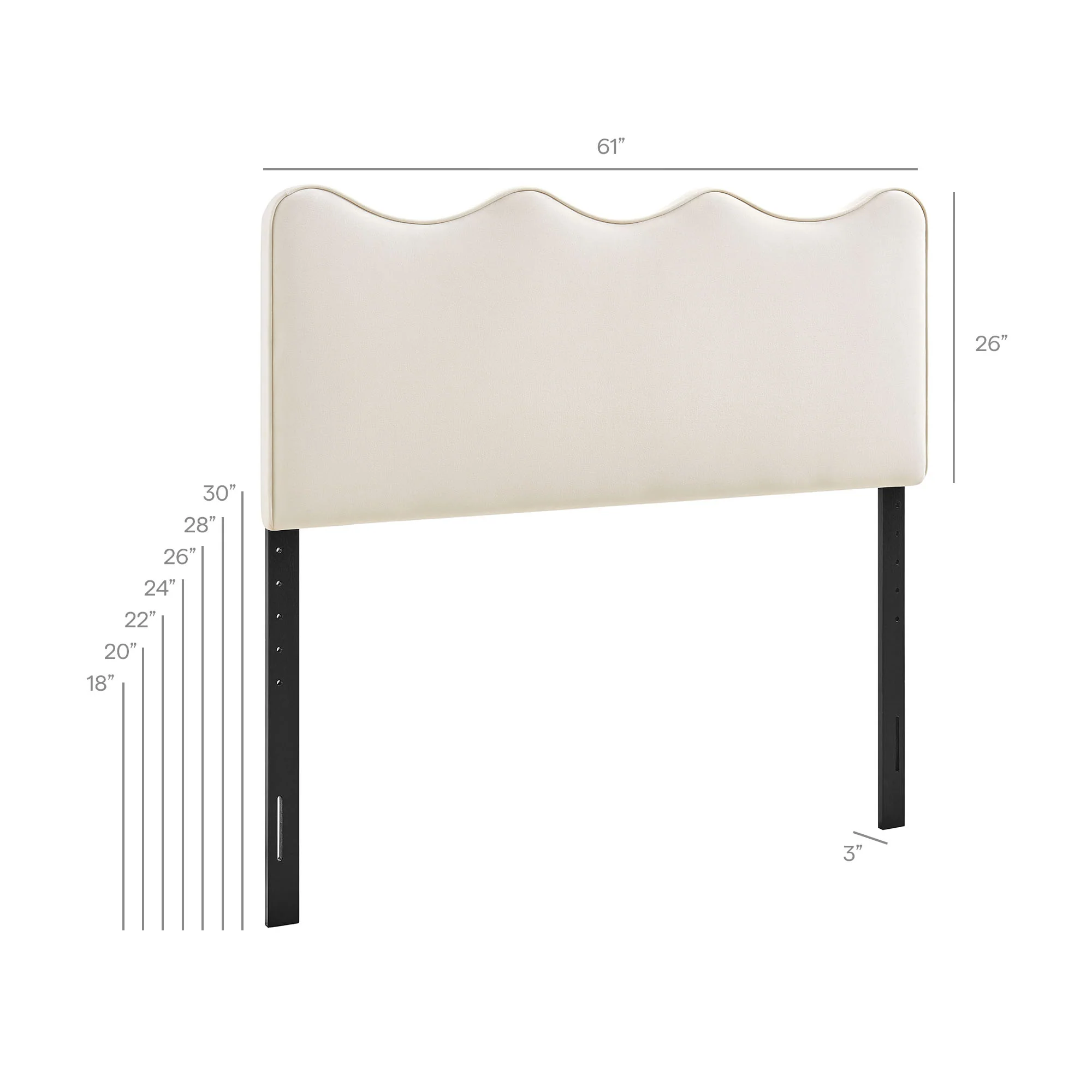 Athena Stain-Resistant Performance Velvet Queen Size Headboard by Modway - Image 8