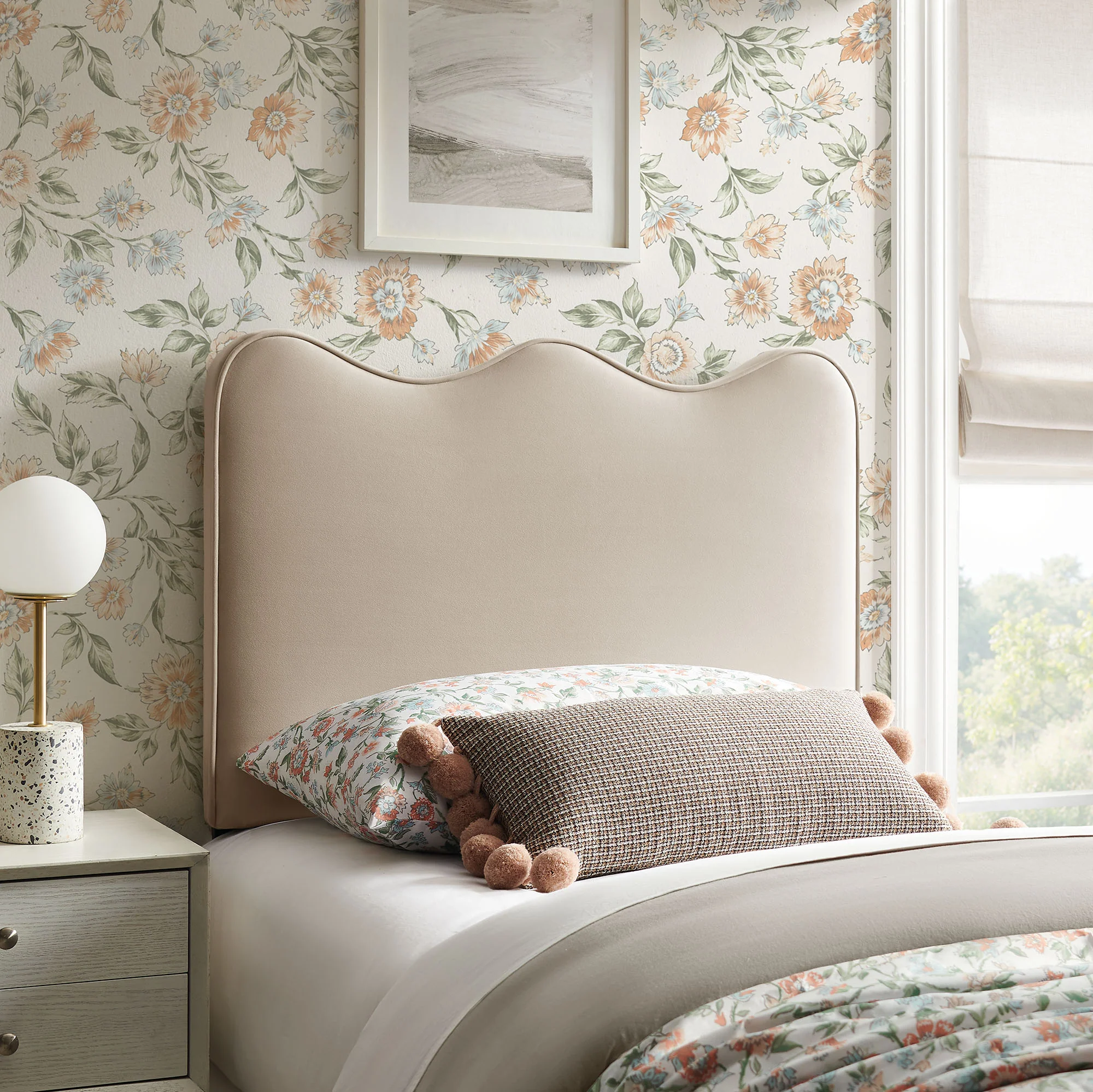 Athena Stain-Resistant Performance Velvet Twin Size Headboard by Modway - Image 14