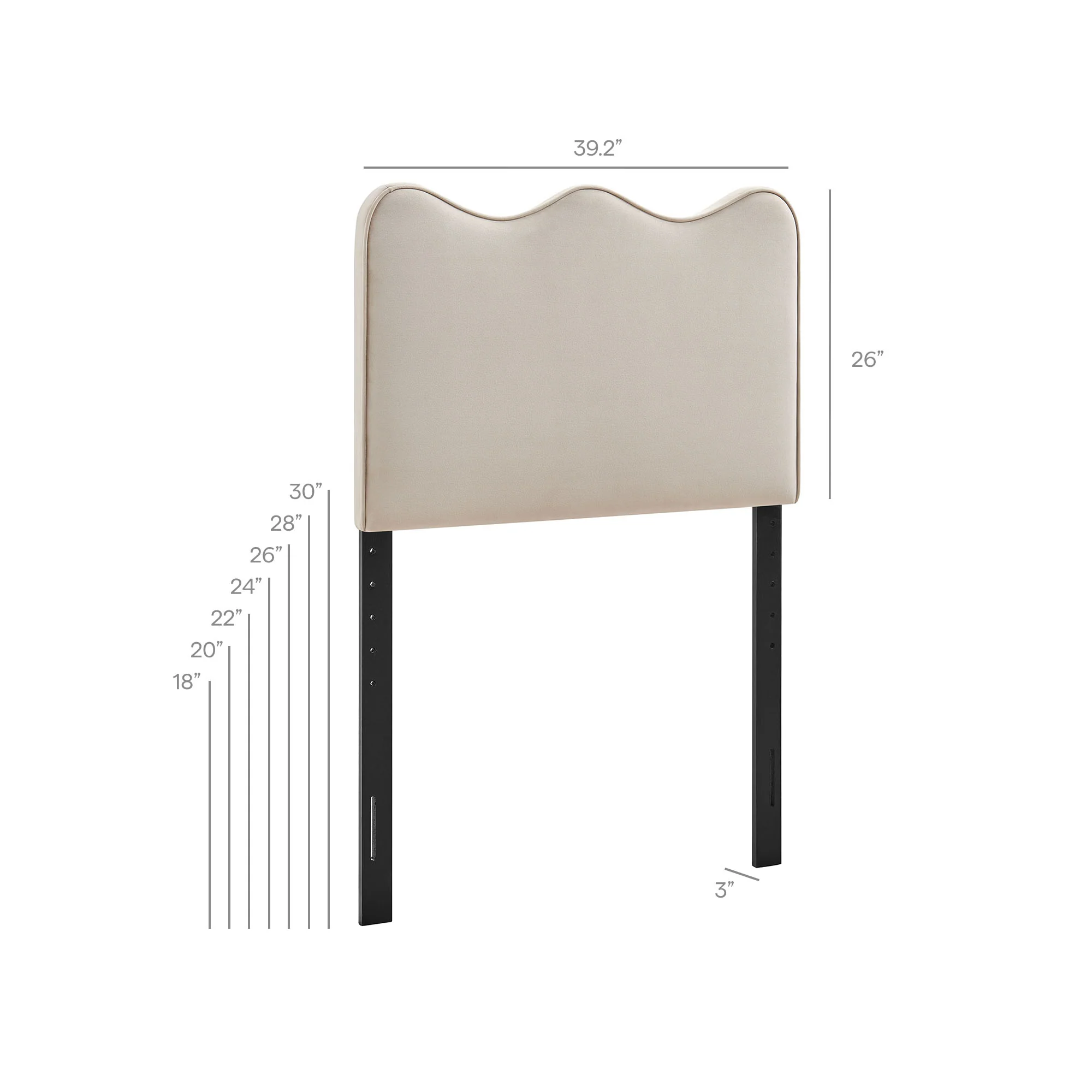 Athena Stain-Resistant Performance Velvet Twin Size Headboard by Modway - Image 16