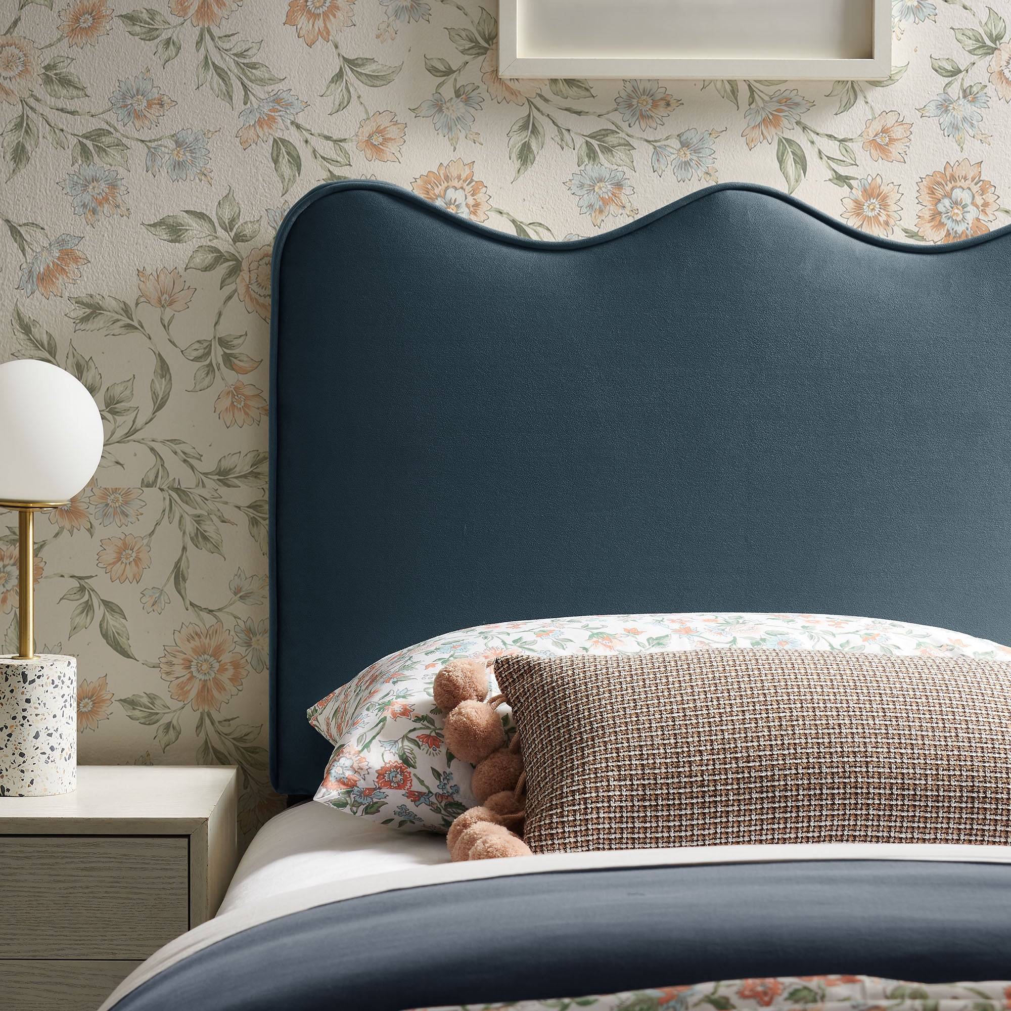 Athena Stain-Resistant Performance Velvet Twin Size Headboard by Modway - Image 21