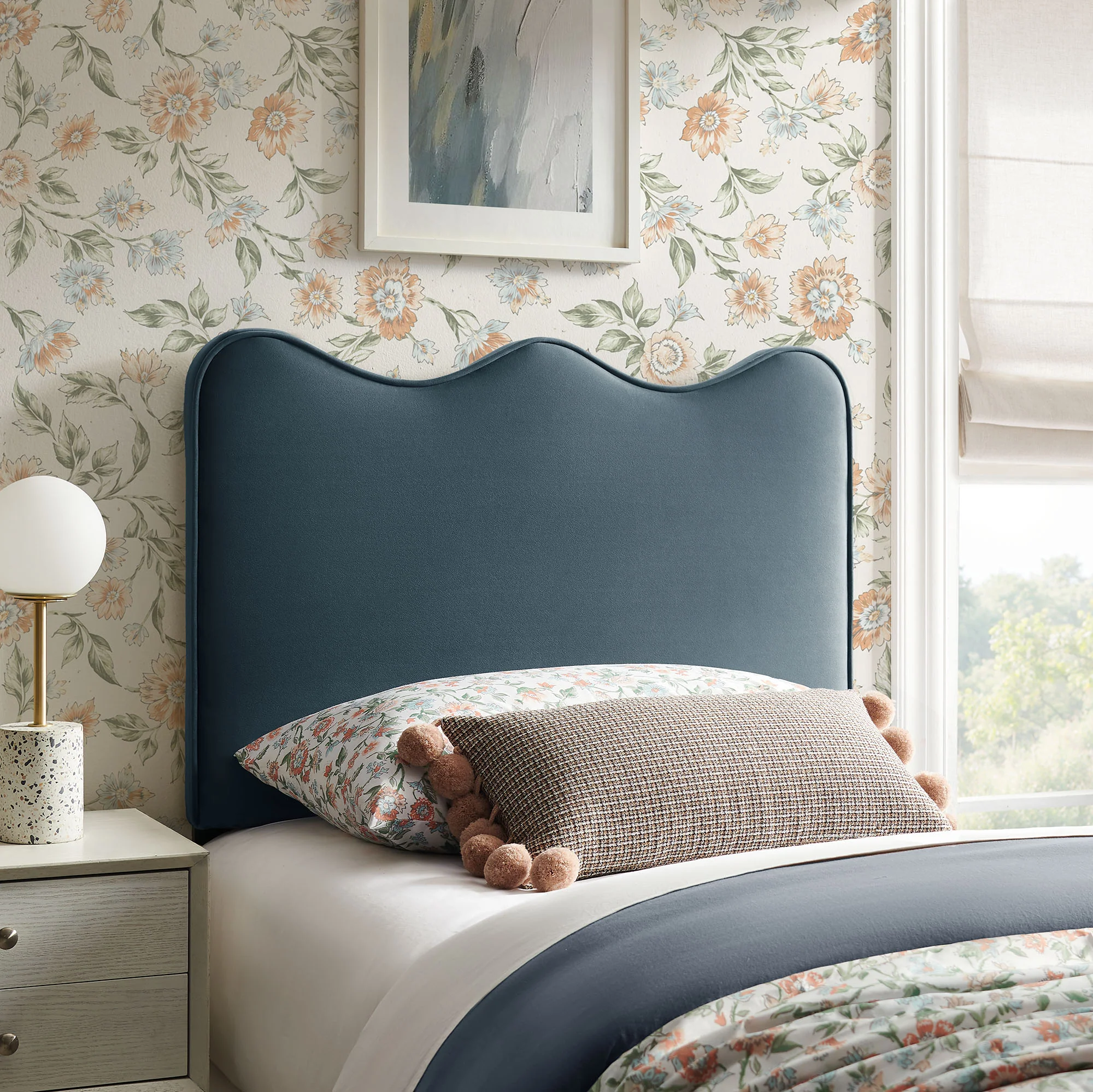 Athena Stain-Resistant Performance Velvet Twin Size Headboard by Modway - Image 22