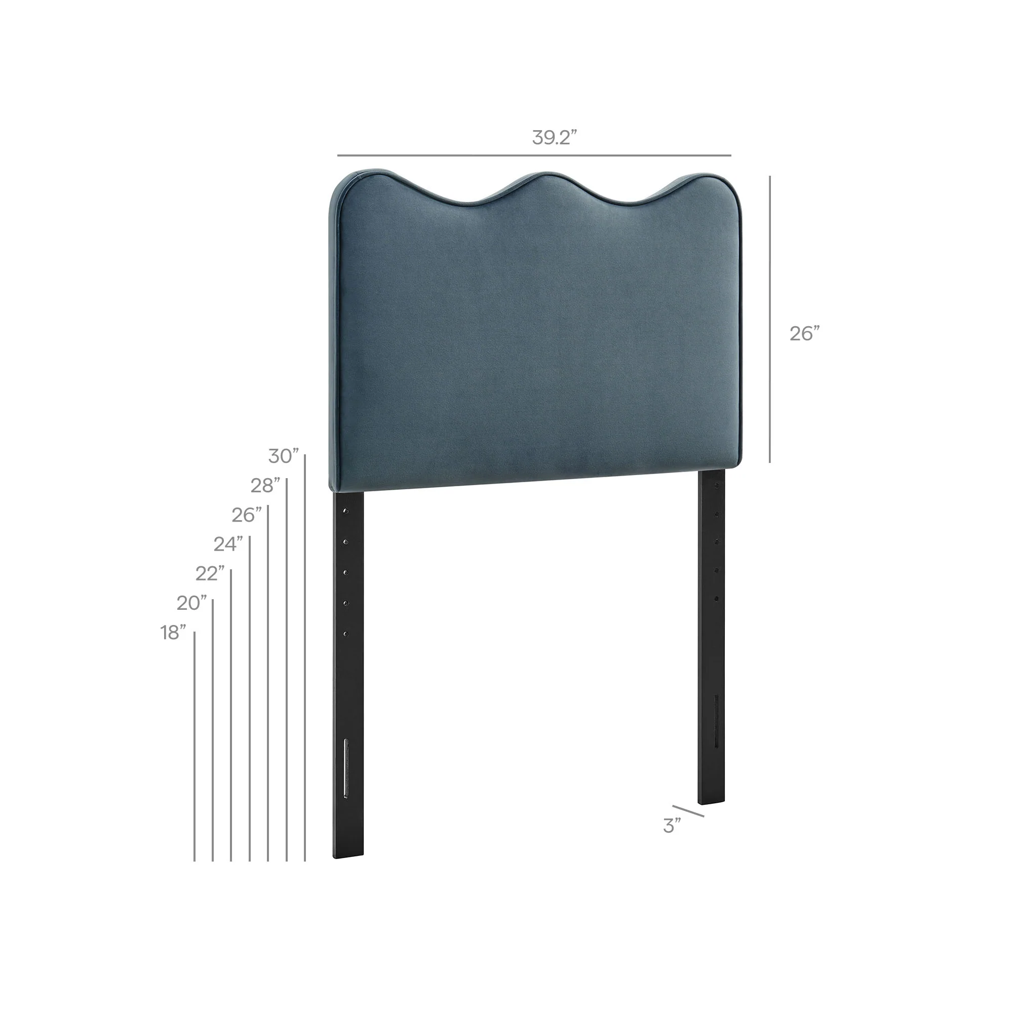 Athena Stain-Resistant Performance Velvet Twin Size Headboard by Modway - Image 24
