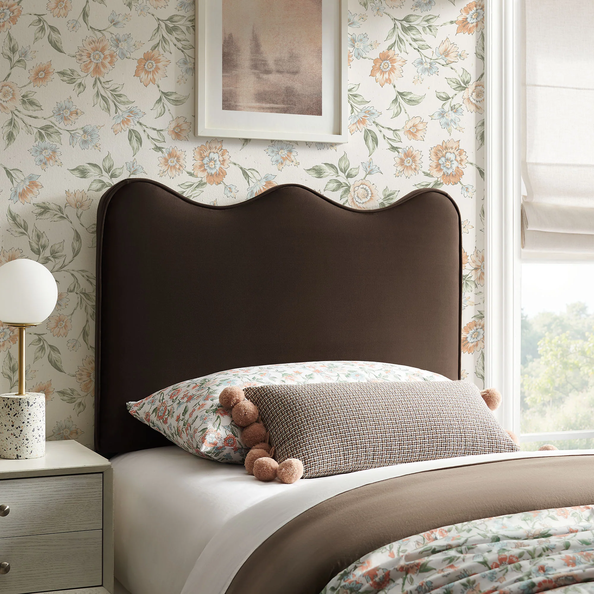 Athena Stain-Resistant Performance Velvet Twin Size Headboard by Modway - Image 30