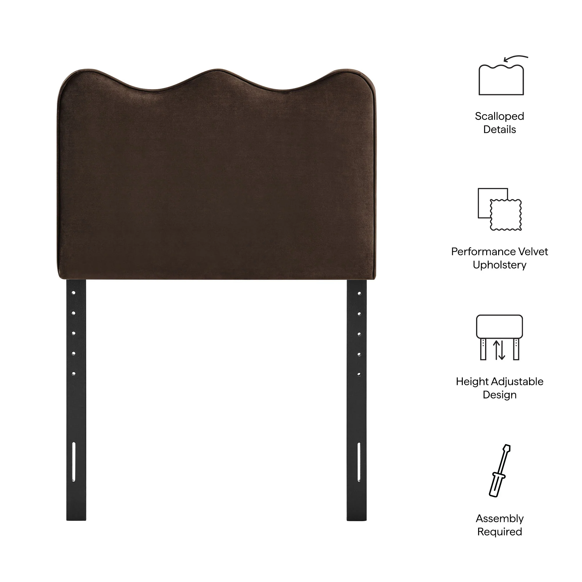 Athena Stain-Resistant Performance Velvet Twin Size Headboard by Modway - Image 31