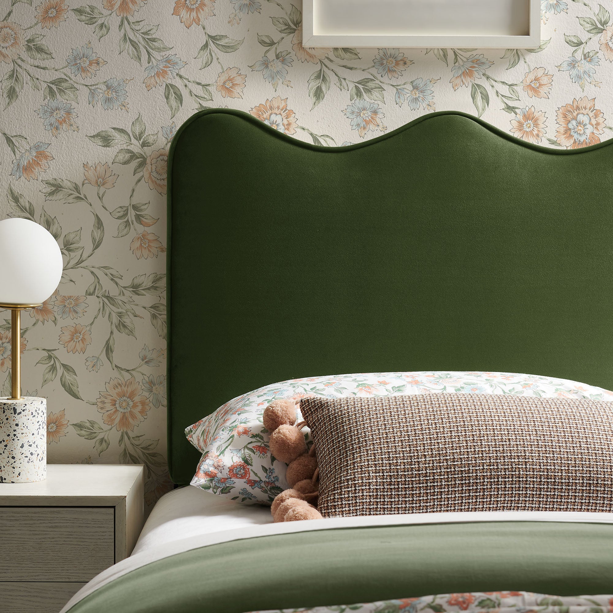 Athena Stain-Resistant Performance Velvet Twin Size Headboard by Modway - Image 37