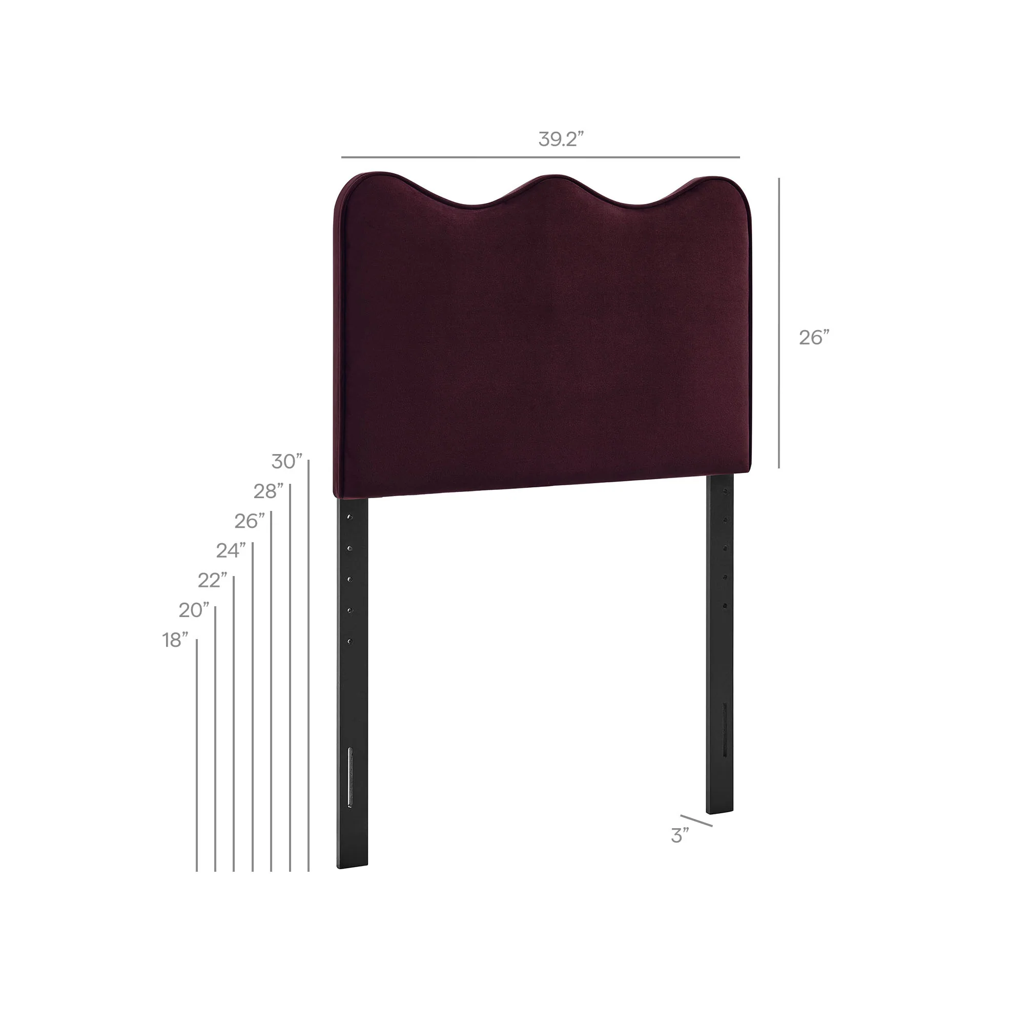 Athena Stain-Resistant Performance Velvet Twin Size Headboard by Modway - Image 48