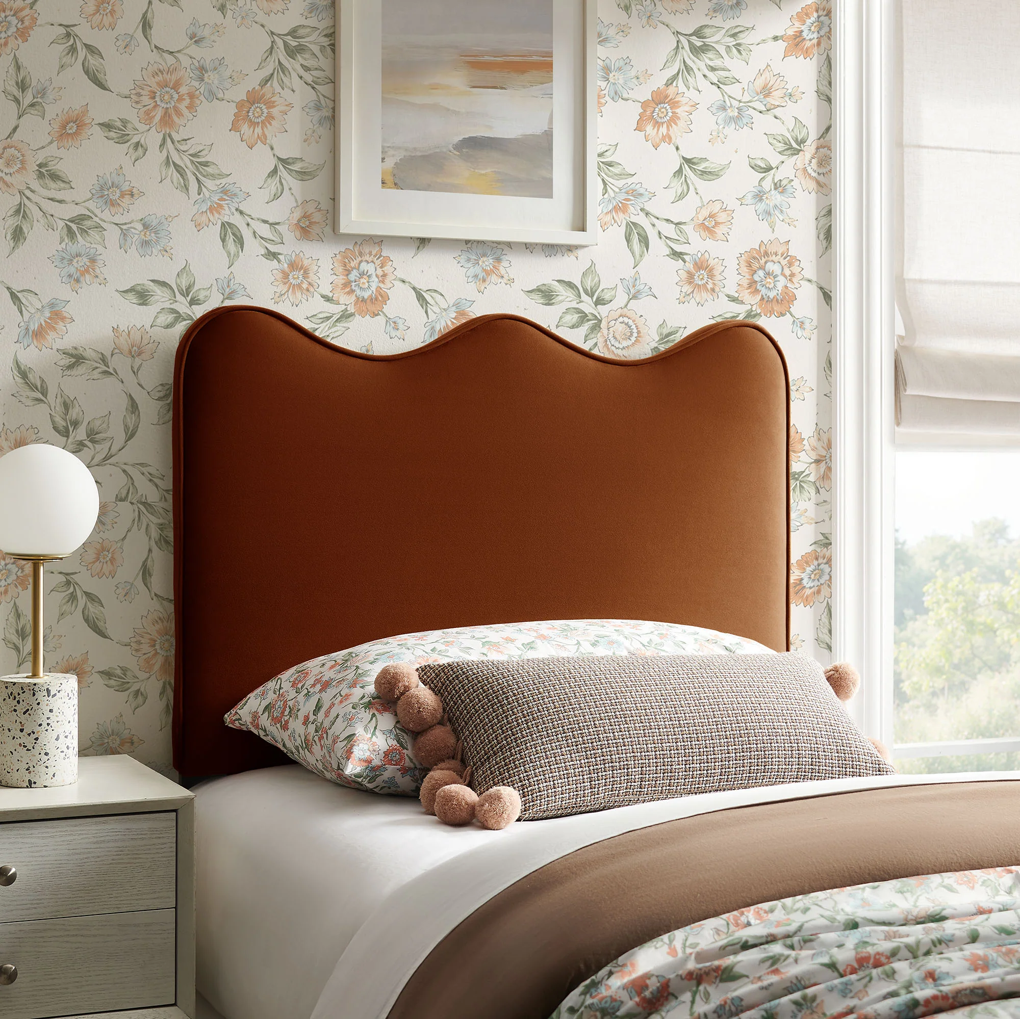 Athena Stain-Resistant Performance Velvet Twin Size Headboard by Modway - Image 54