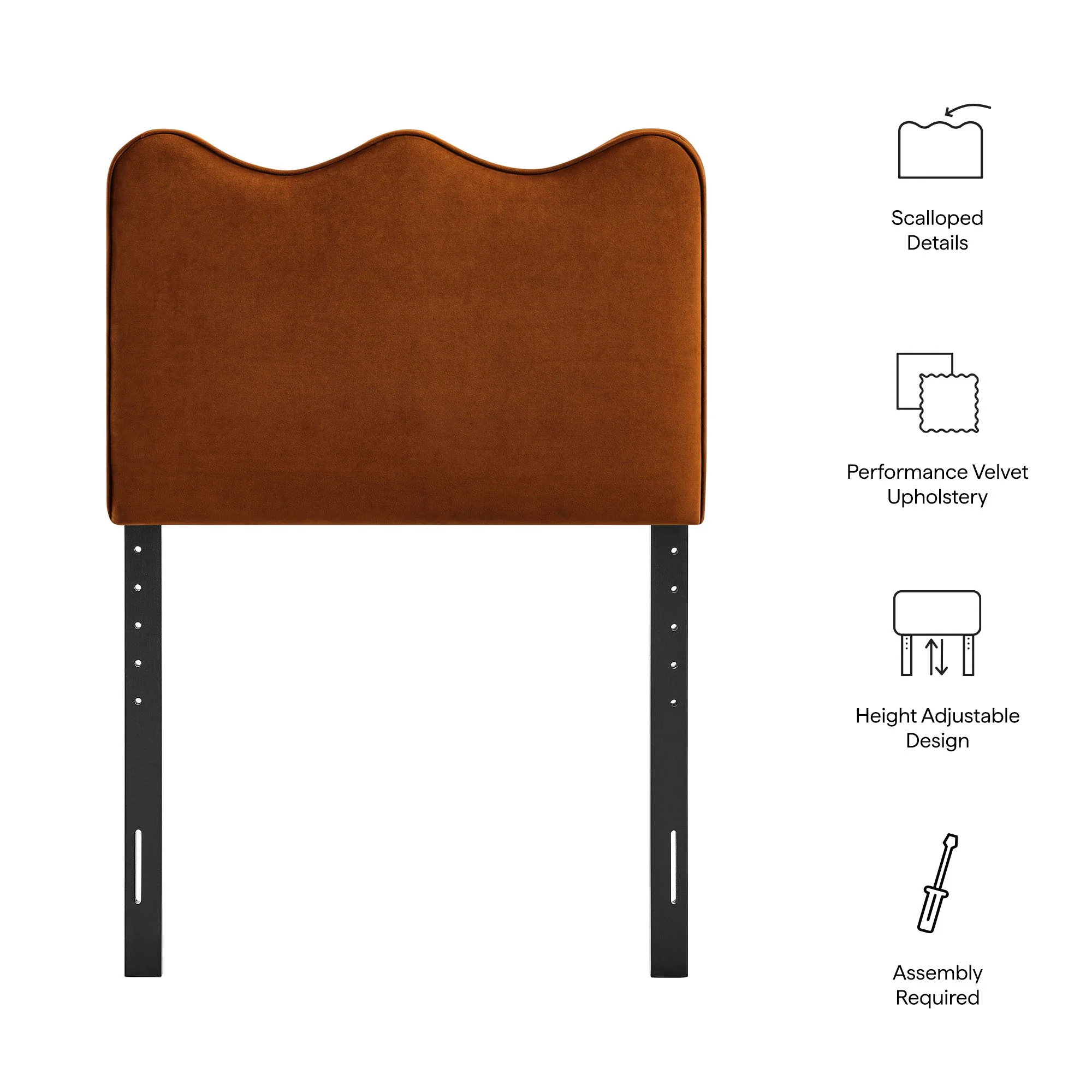 Athena Stain-Resistant Performance Velvet Twin Size Headboard by Modway - Image 55