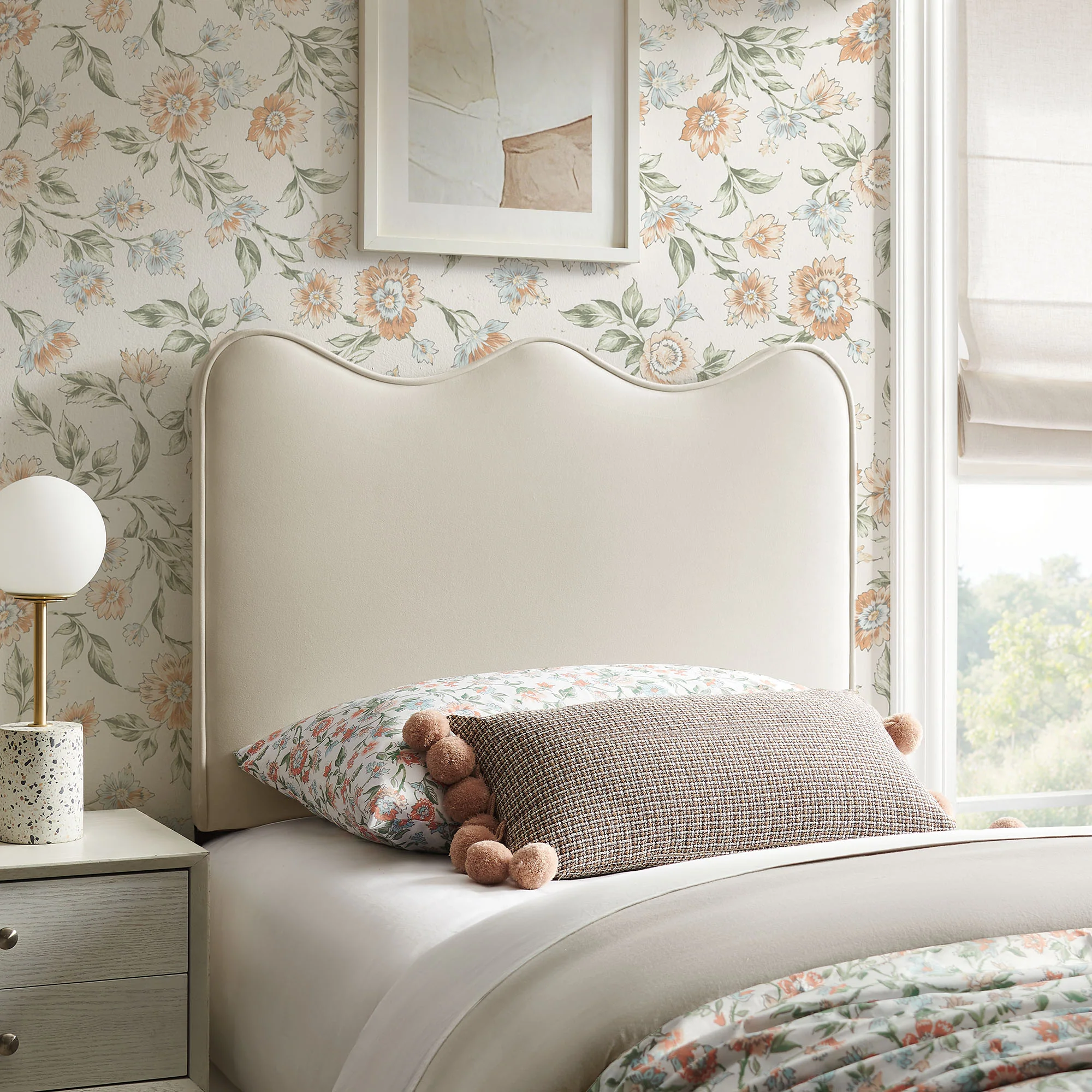 Athena Stain-Resistant Performance Velvet Twin Size Headboard by Modway - Image 6