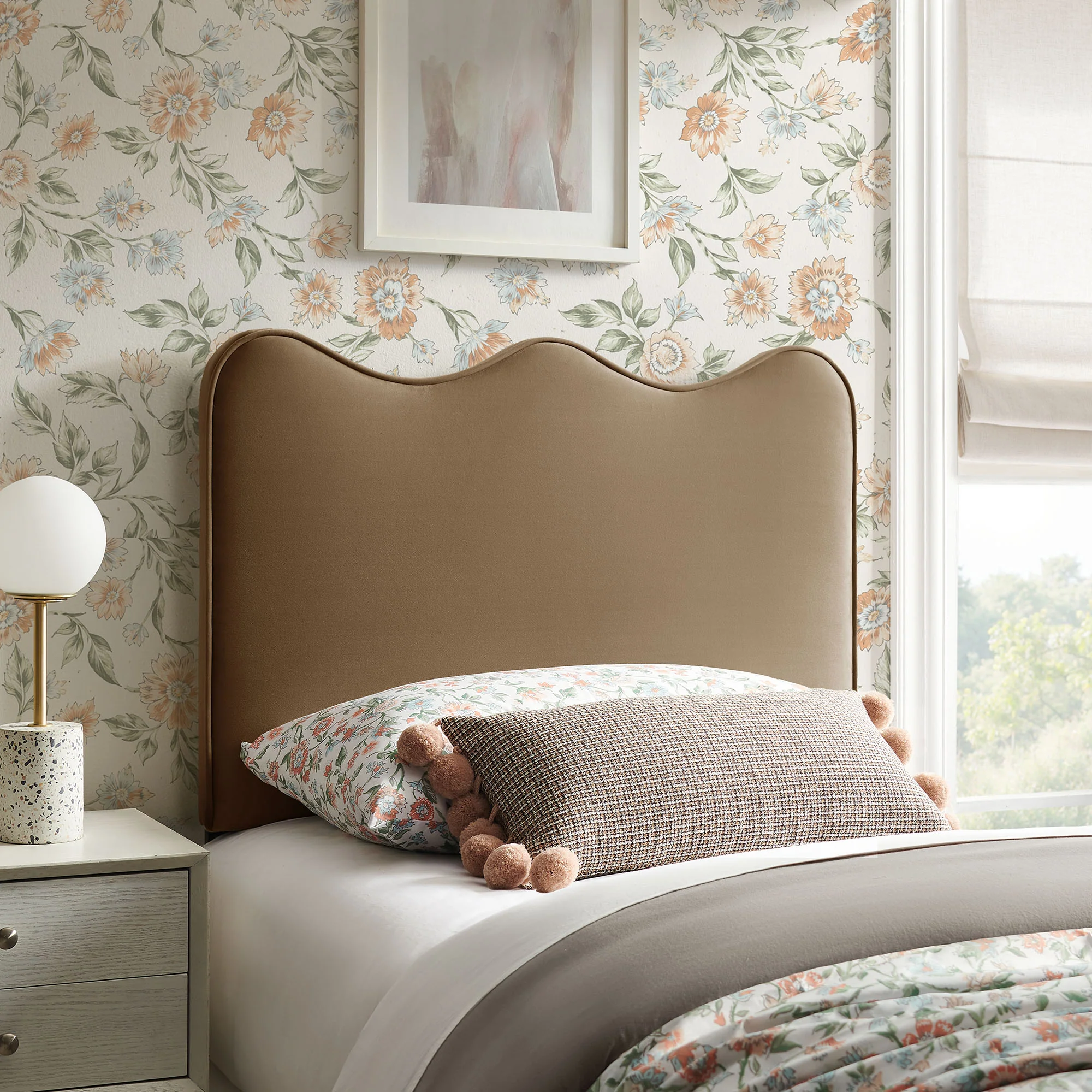 Athena Stain-Resistant Performance Velvet Twin Size Headboard by Modway - Image 62