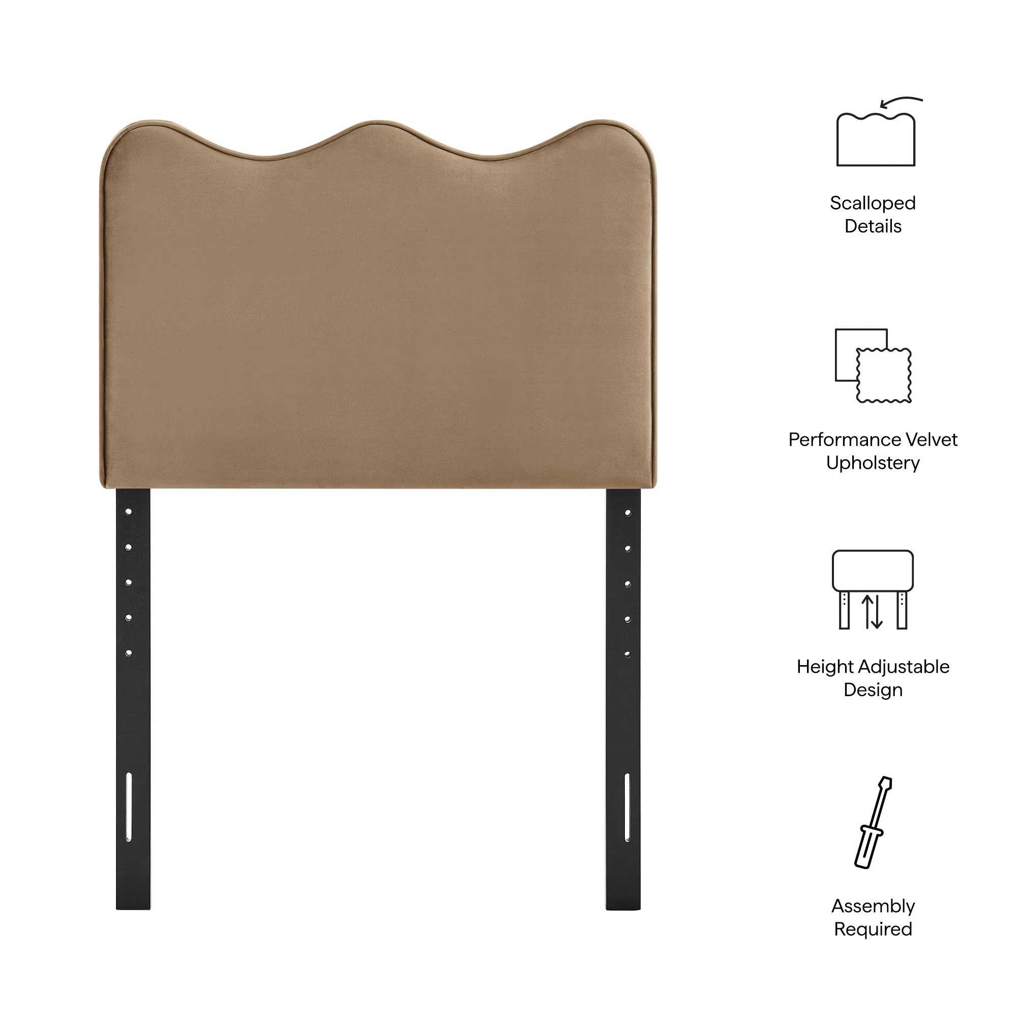 Athena Stain-Resistant Performance Velvet Twin Size Headboard by Modway - Image 63